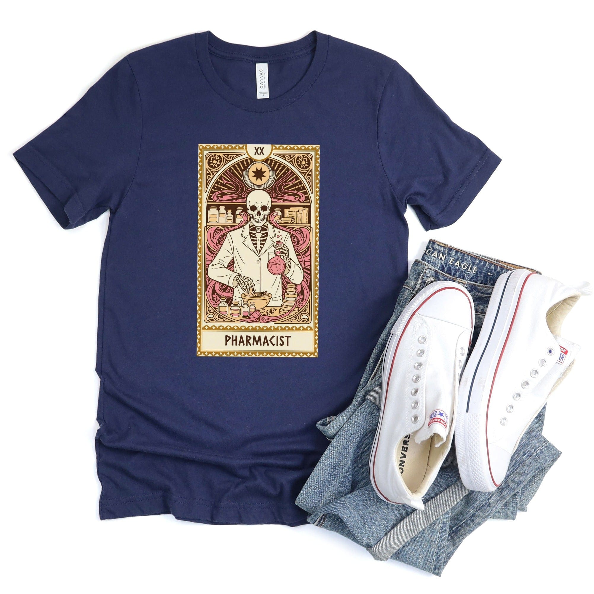 Vintage Style Pharmacist Tarot Card Design T-shirt Product