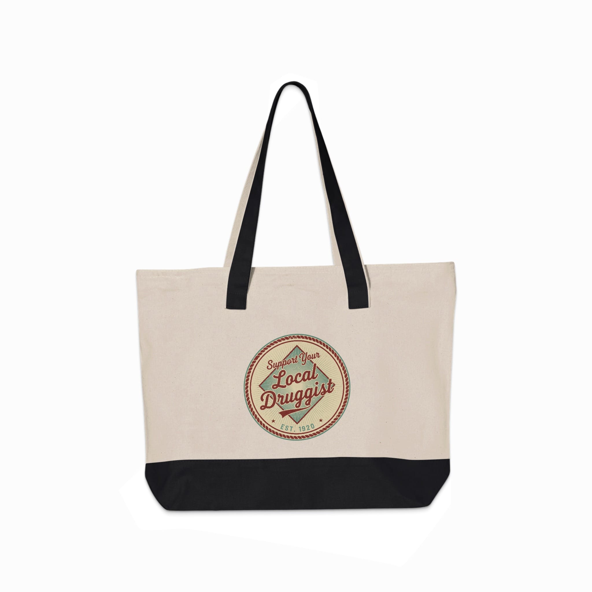 Support Your Local Druggist Tote with Black Handles
