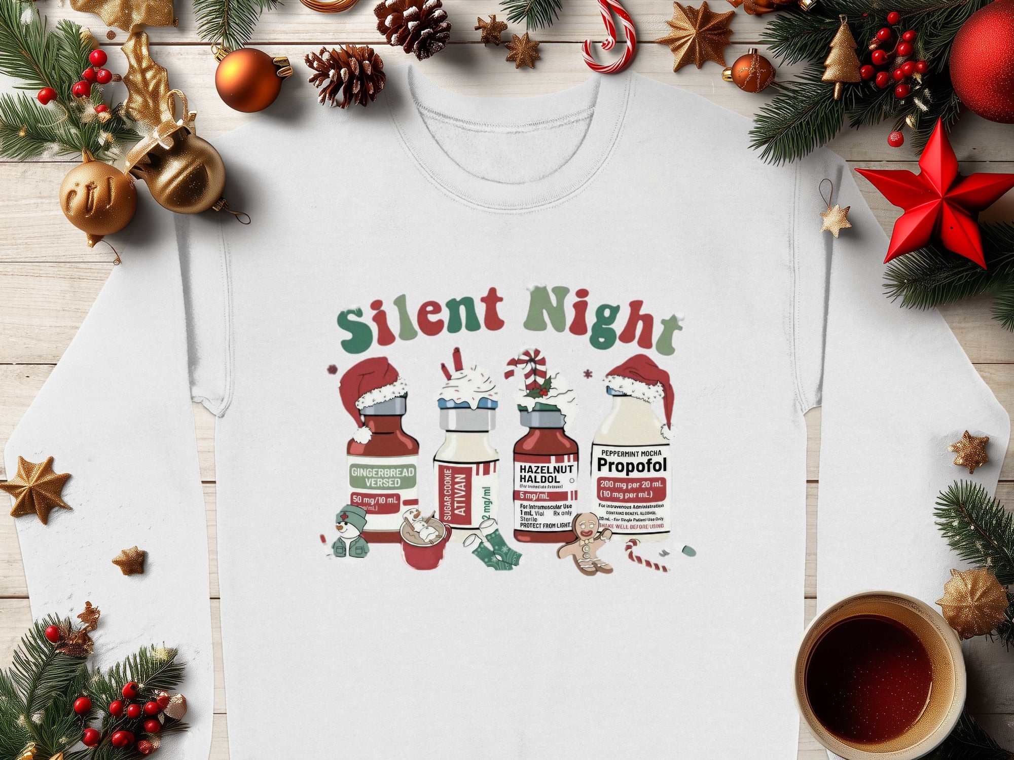 Humorous Christmas Silent Night Themed Sweatshirt