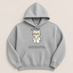 Grey hoodie with cartoon cat in a lab coat and glasses, text says "pharmacologically speaking, I exhibit time-dependent toxicity."