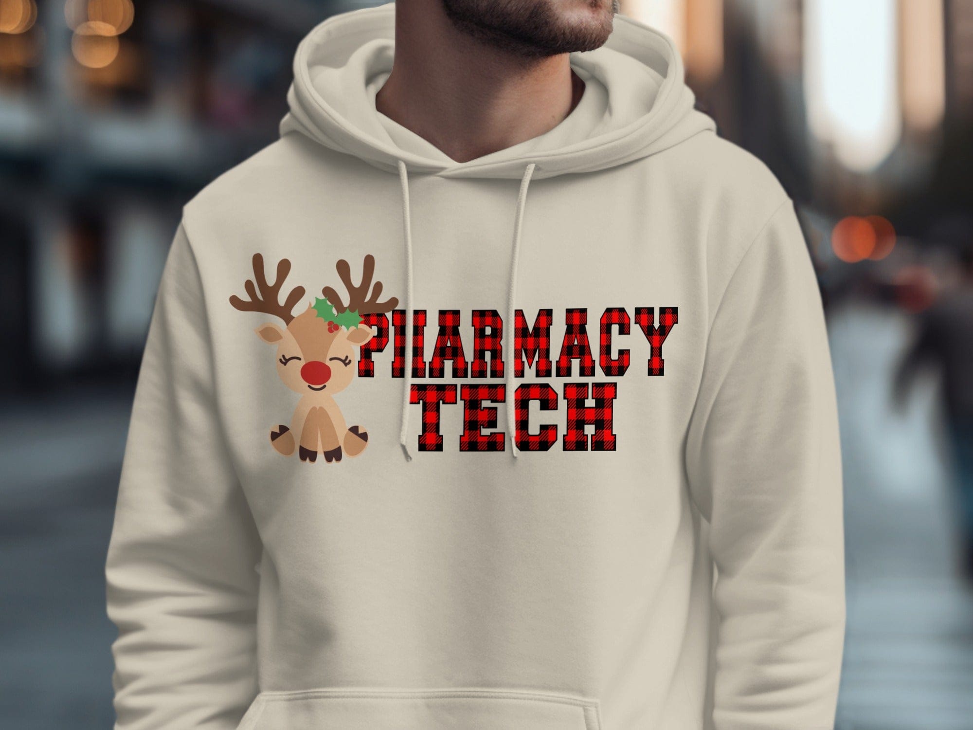 Pharmacy Tech Reindeer Festive Hoodie