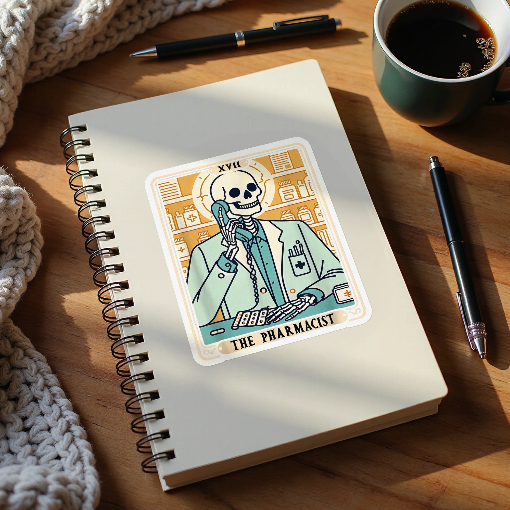 Vintage Style Skeleton Pharmacist Notebook product