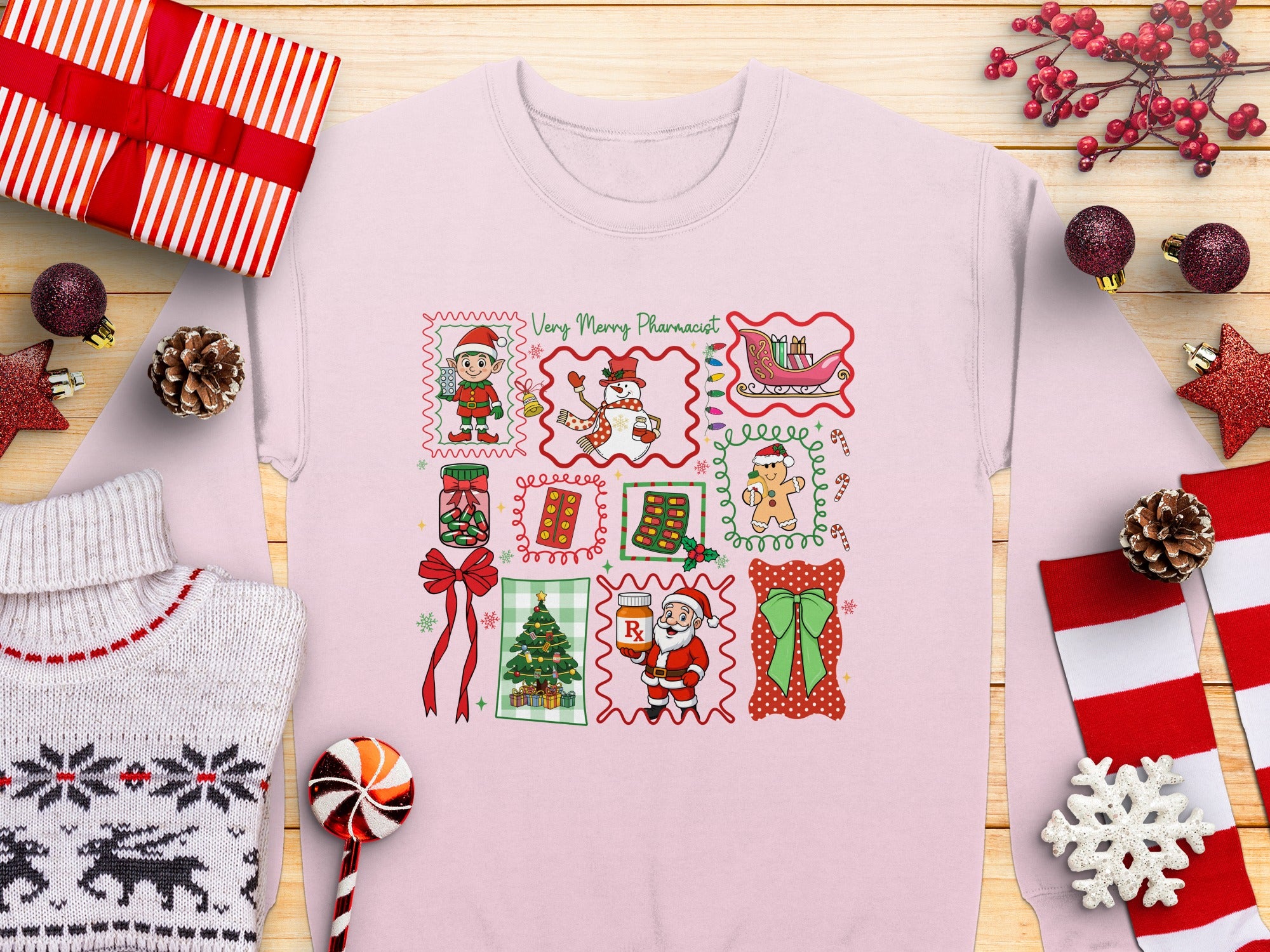 Very Merry Pharmasist Christmas Holiday Design Sweatshirt