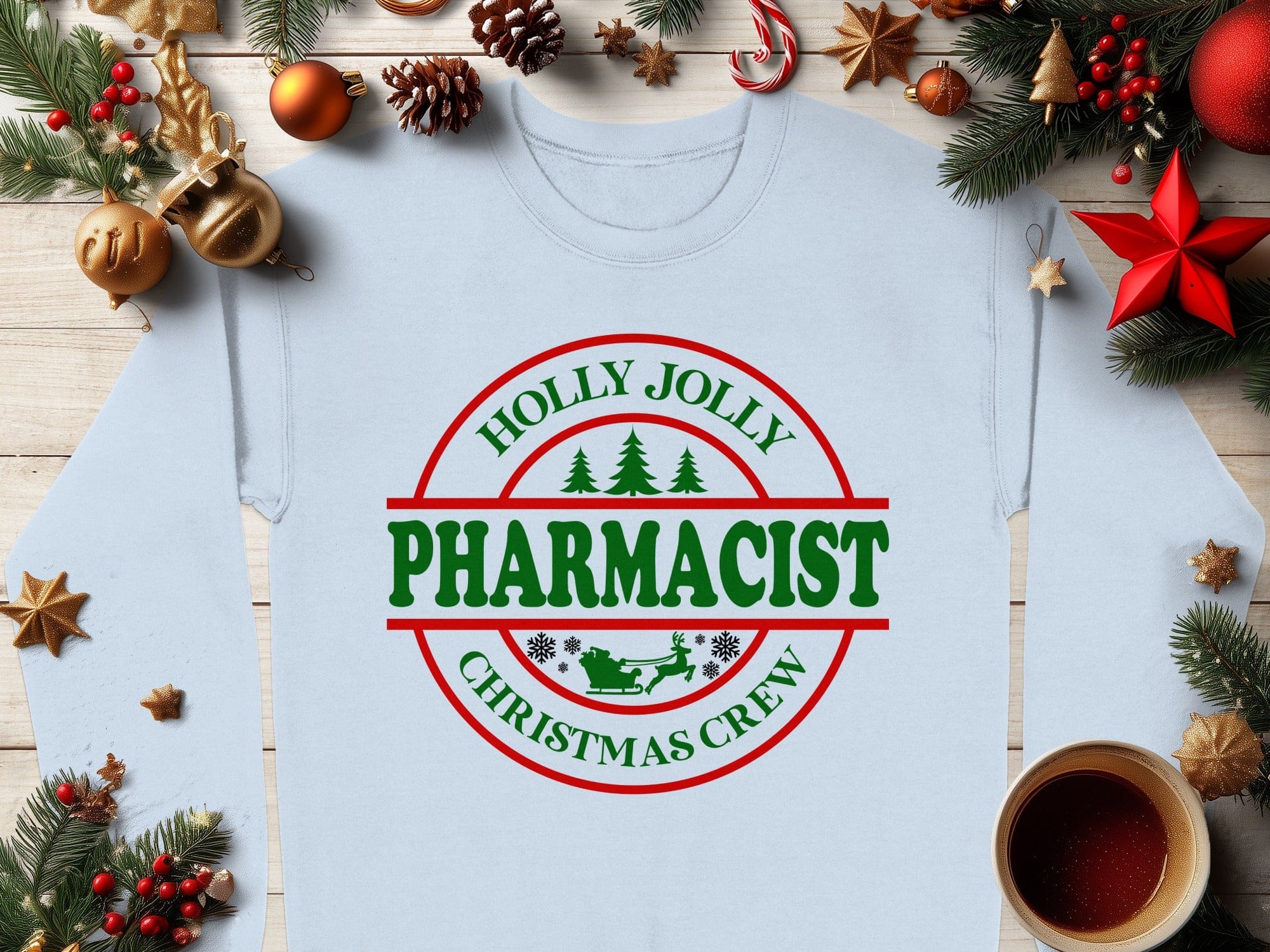 Holly Jolly Pharmacist Christmas Crew Shirt