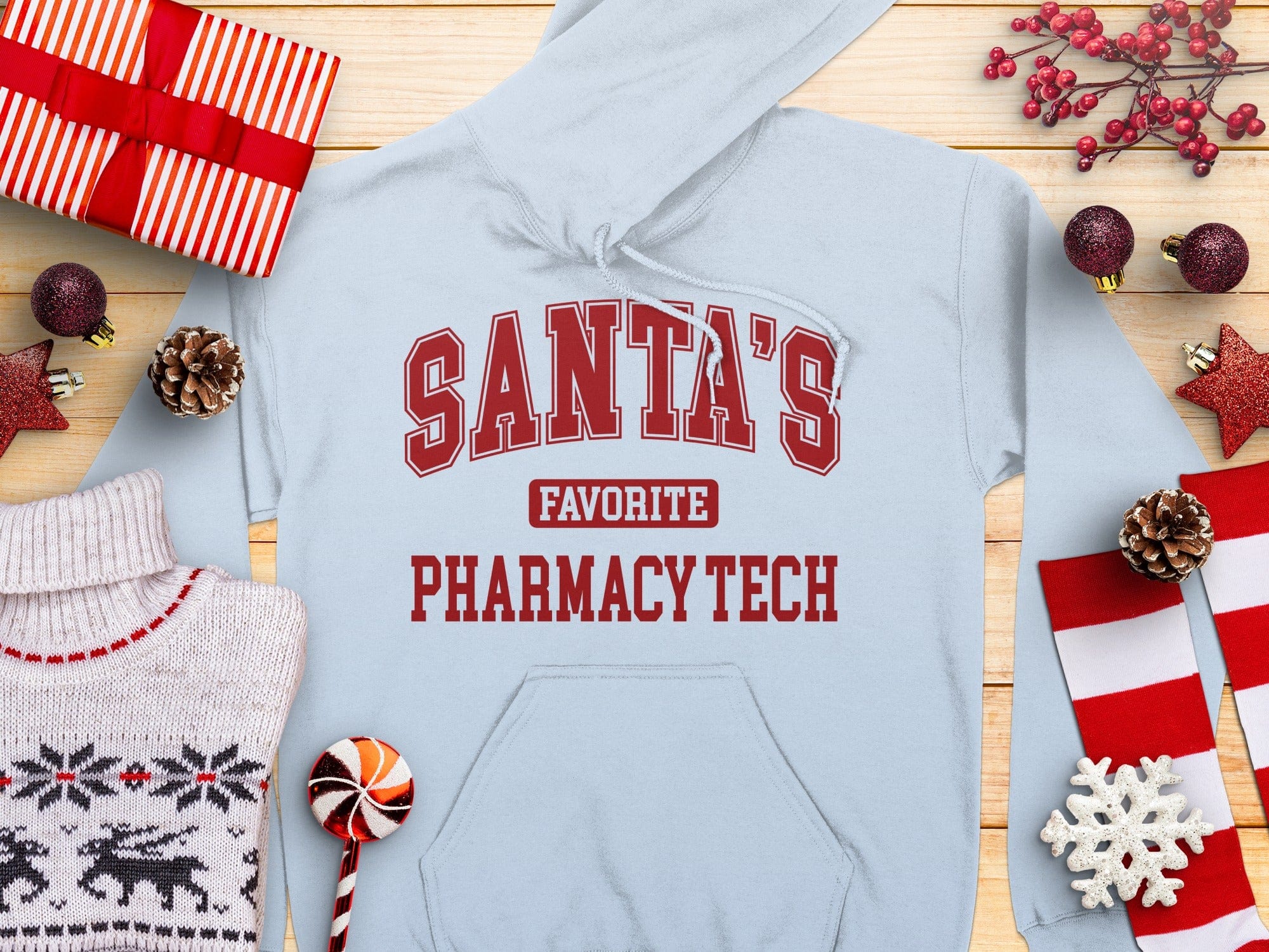 Santa's Favorite Pharmacy Tech Hooded Sweatshirt Product