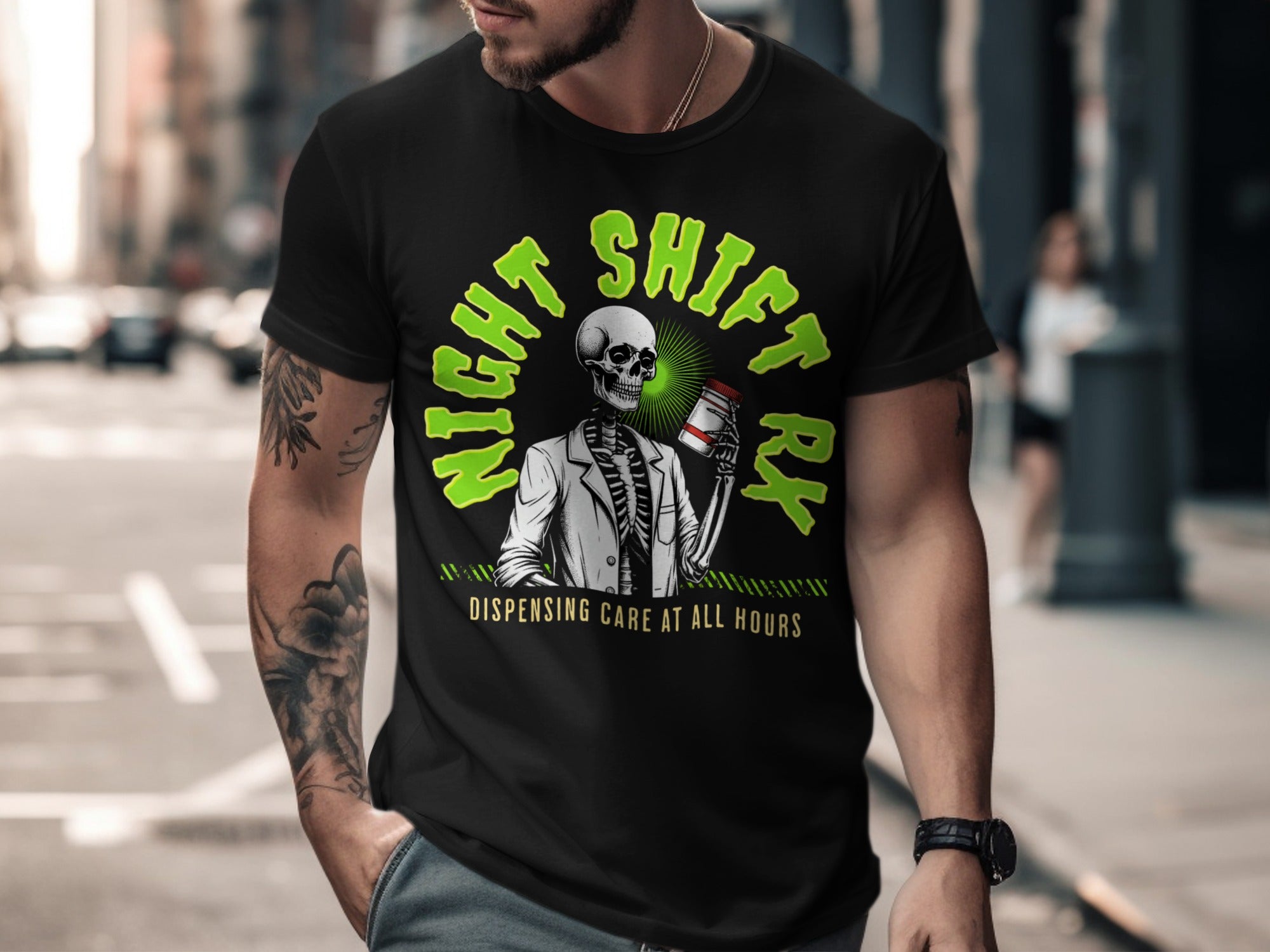 Night Shift RX T-shirt for Healthcare Workers Product