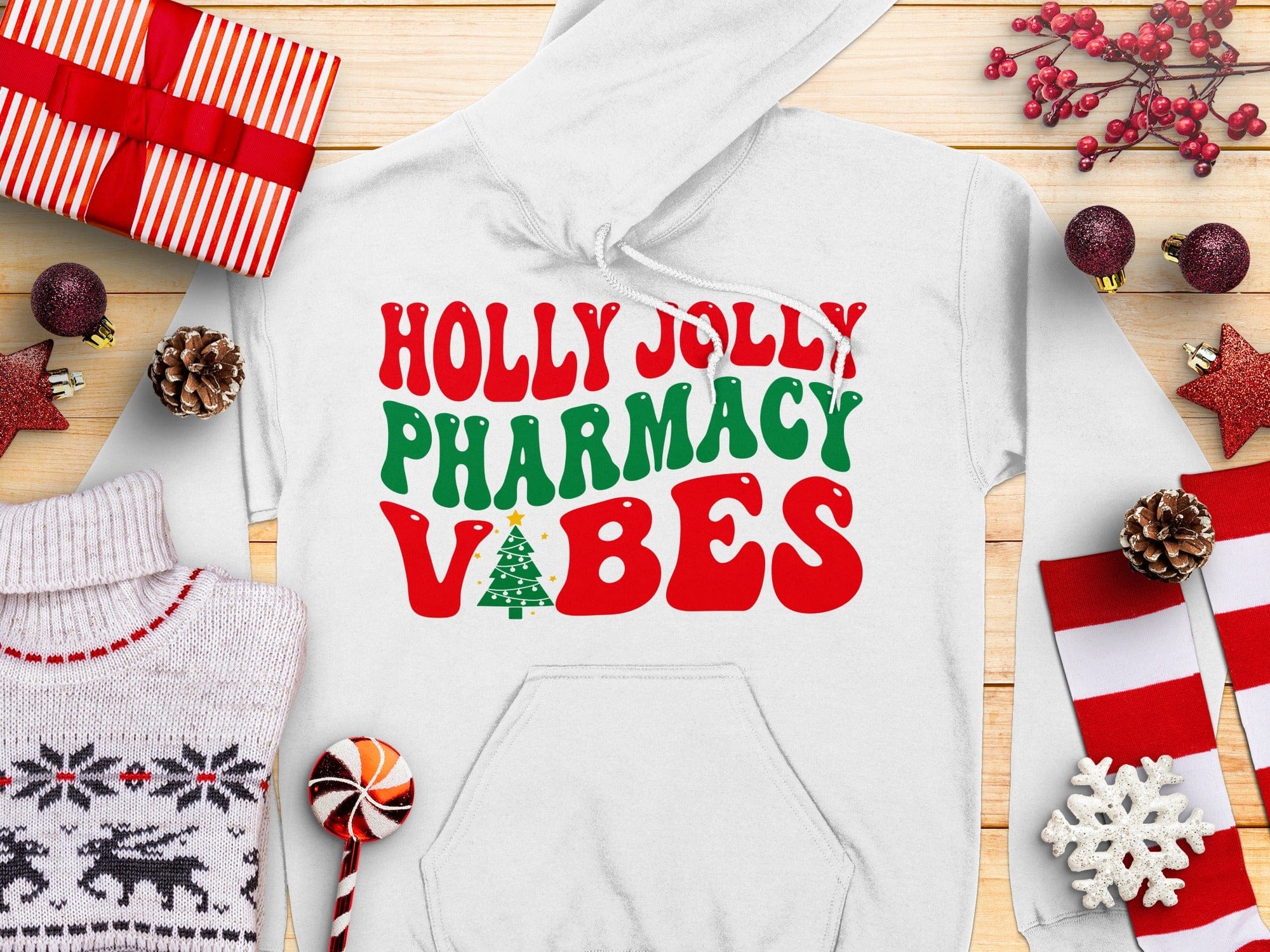 Holly Jolly Pharmacy Vibes Festive Hoodie product