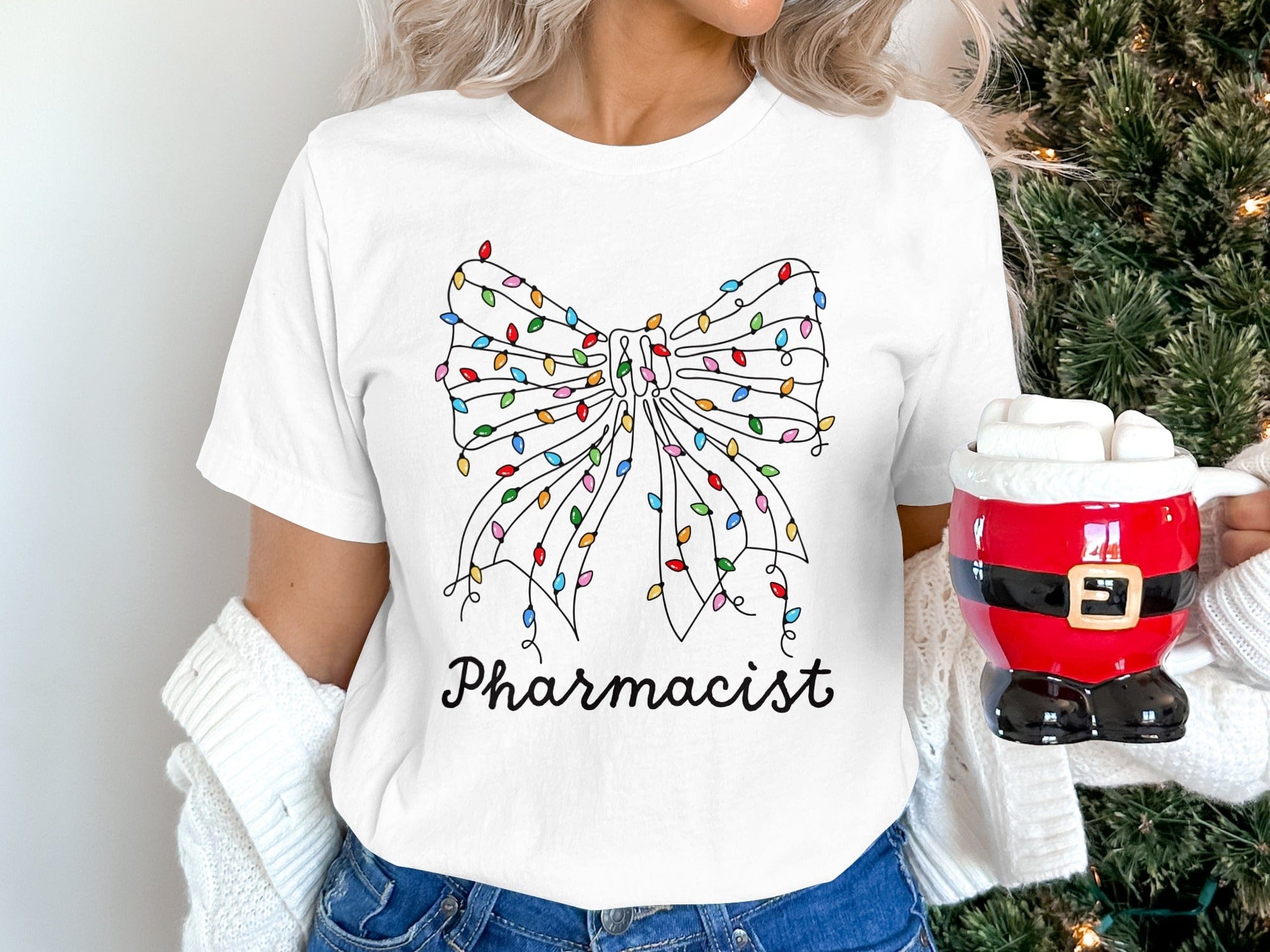 Holiday Lights Bow Design for Pharmacist Shirt