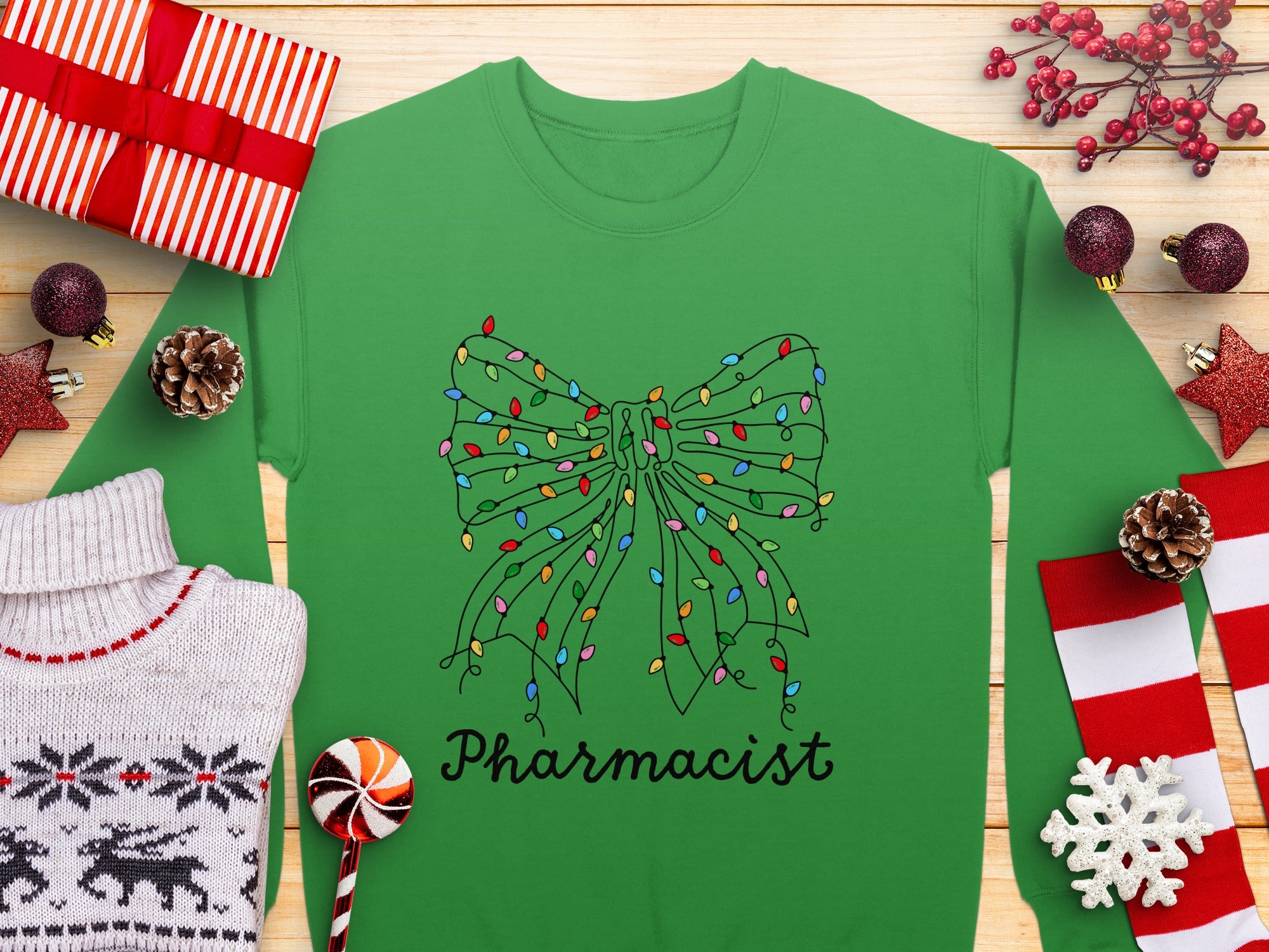 Christmas Lights Bow Pharmacist Sweatshirt Product