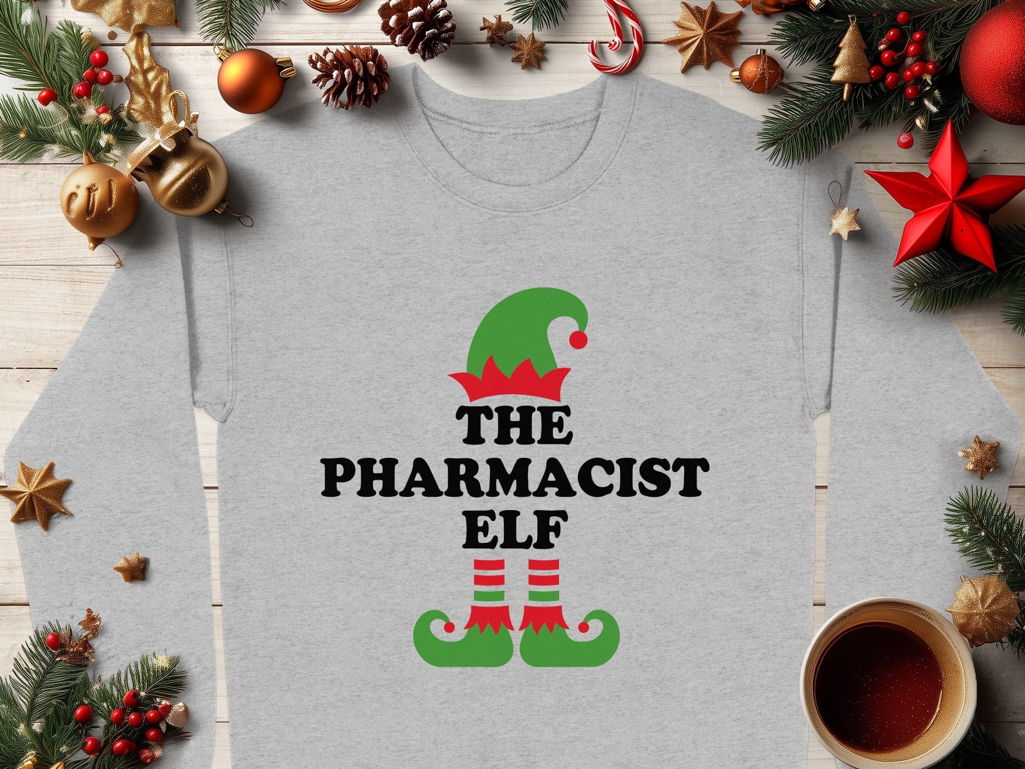The Pharmacist Elf Christmas Holiday Tee