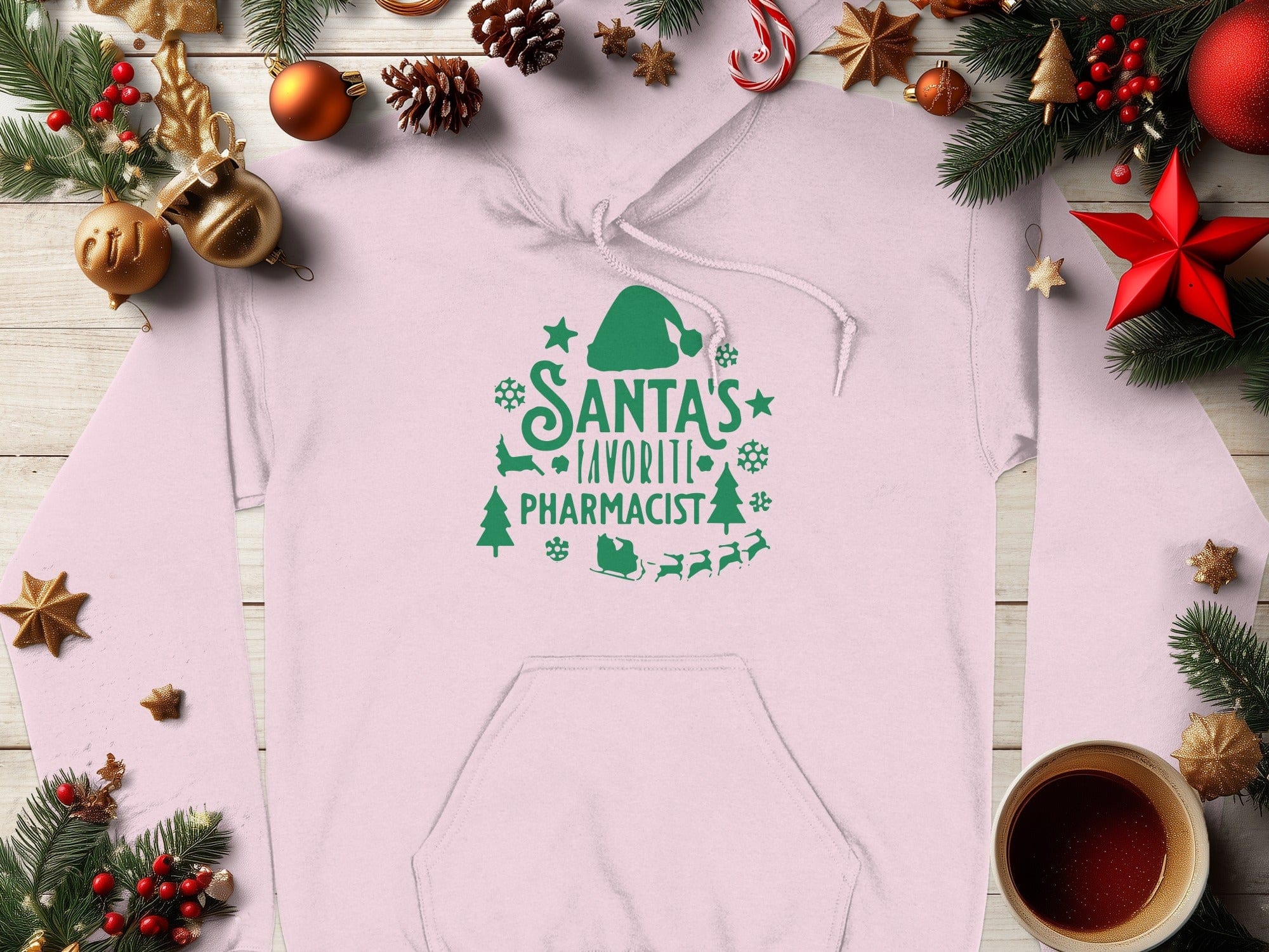 Santa's Favorite Pharmacist Cute Christmas Hoodie