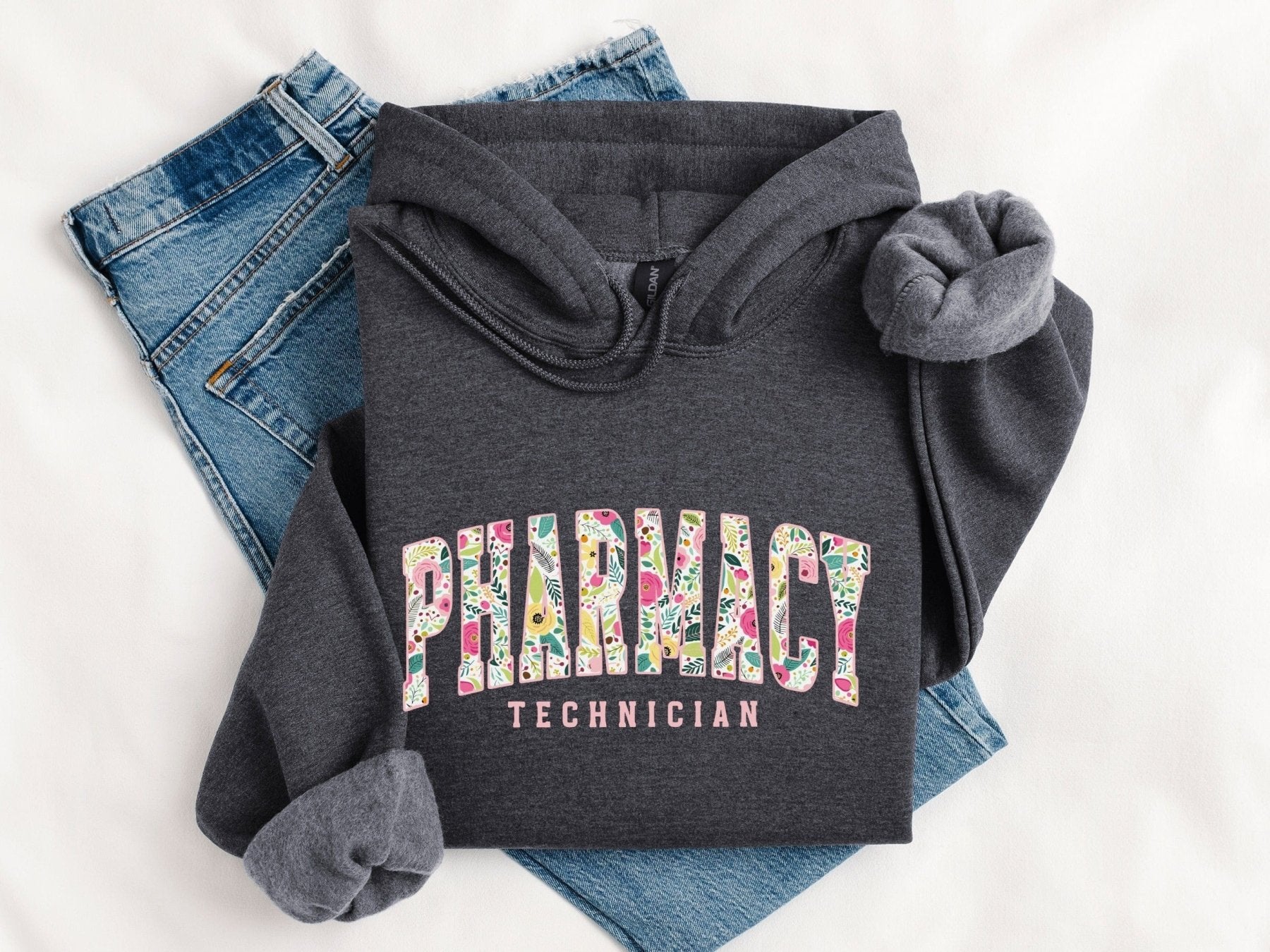 Floral Pharmacy Technician Hoodie - Adverse Reactions - Pharmacy Apparel for Pharmacists, Techs & Students