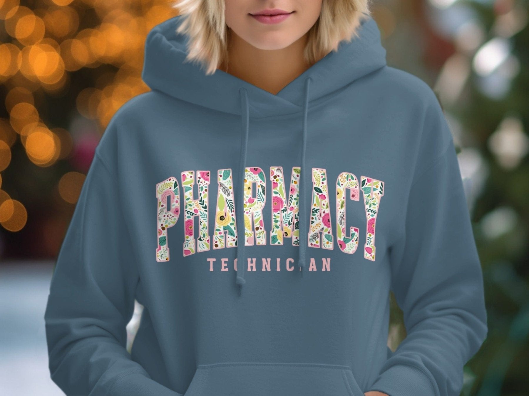 Floral Pharmacy Technician Hoodie - Adverse Reactions - Pharmacy Apparel for Pharmacists, Techs & Students