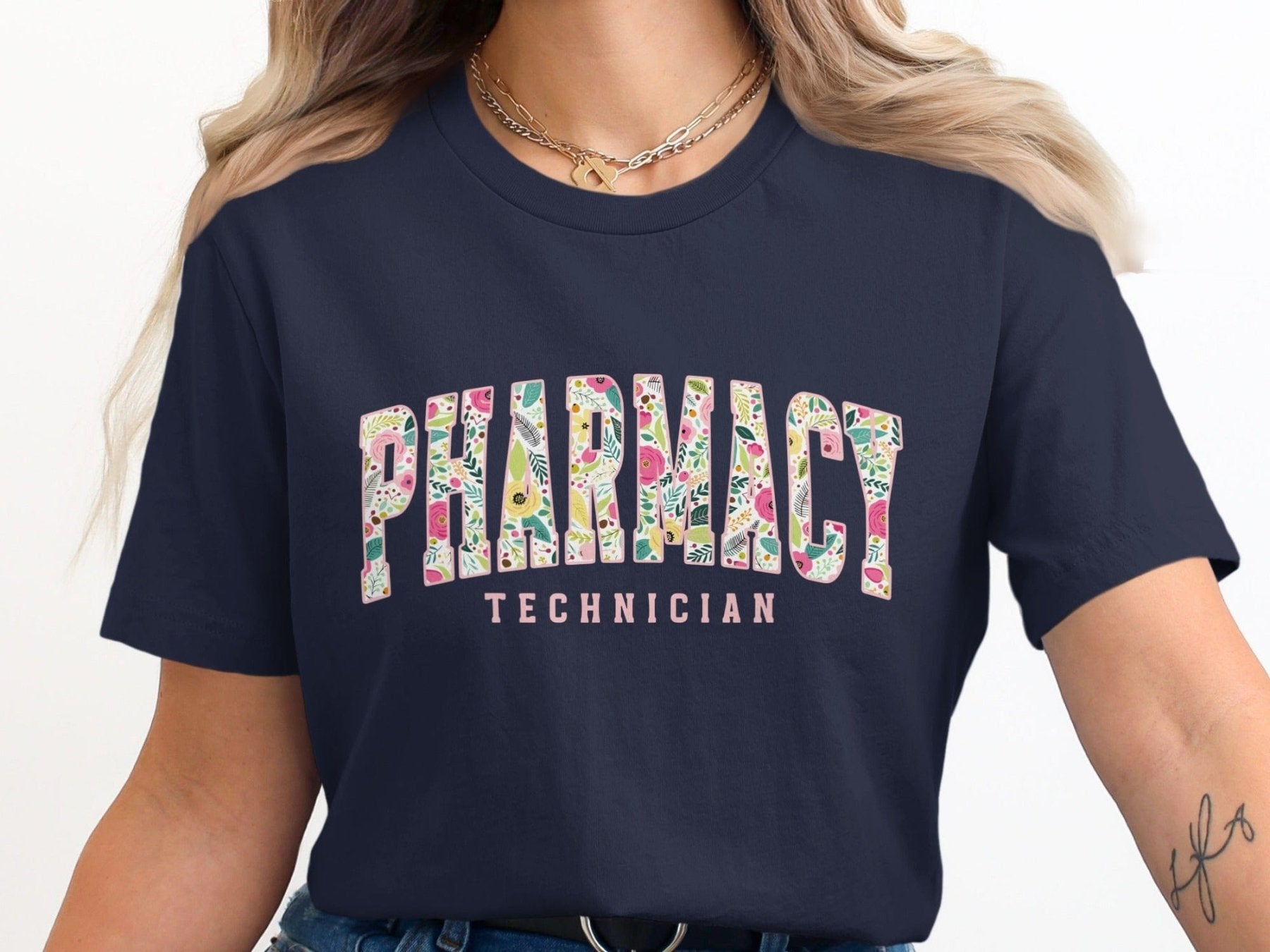 Floral Pharmacy Technician Tee - Adverse Reactions - Pharmacy Apparel for Pharmacists, Techs & Students