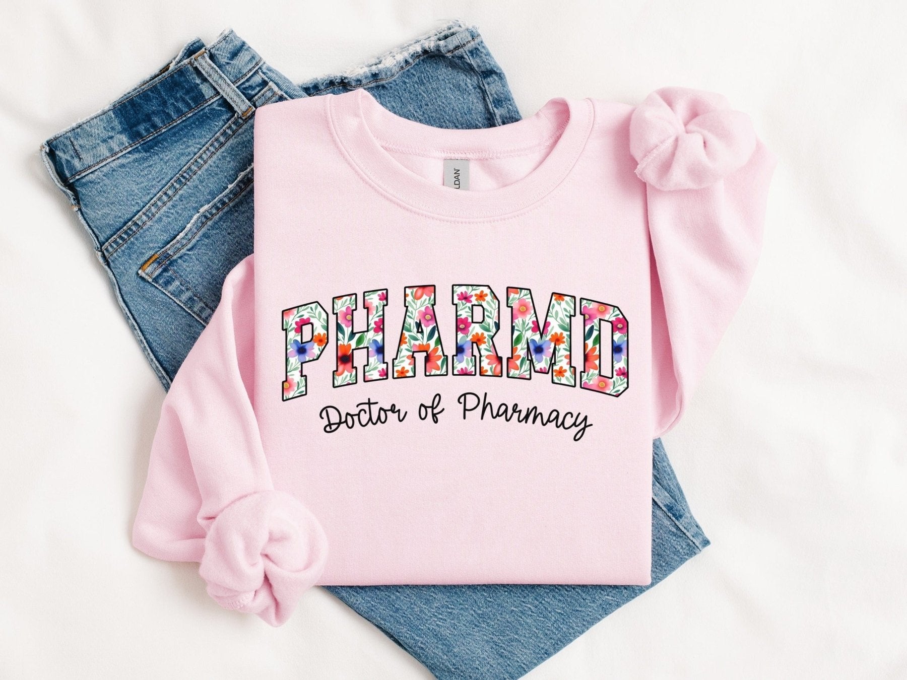 Floral PharmD Sweatshirt - Pharmacy Apparel for Pharmacists, Techs & Students