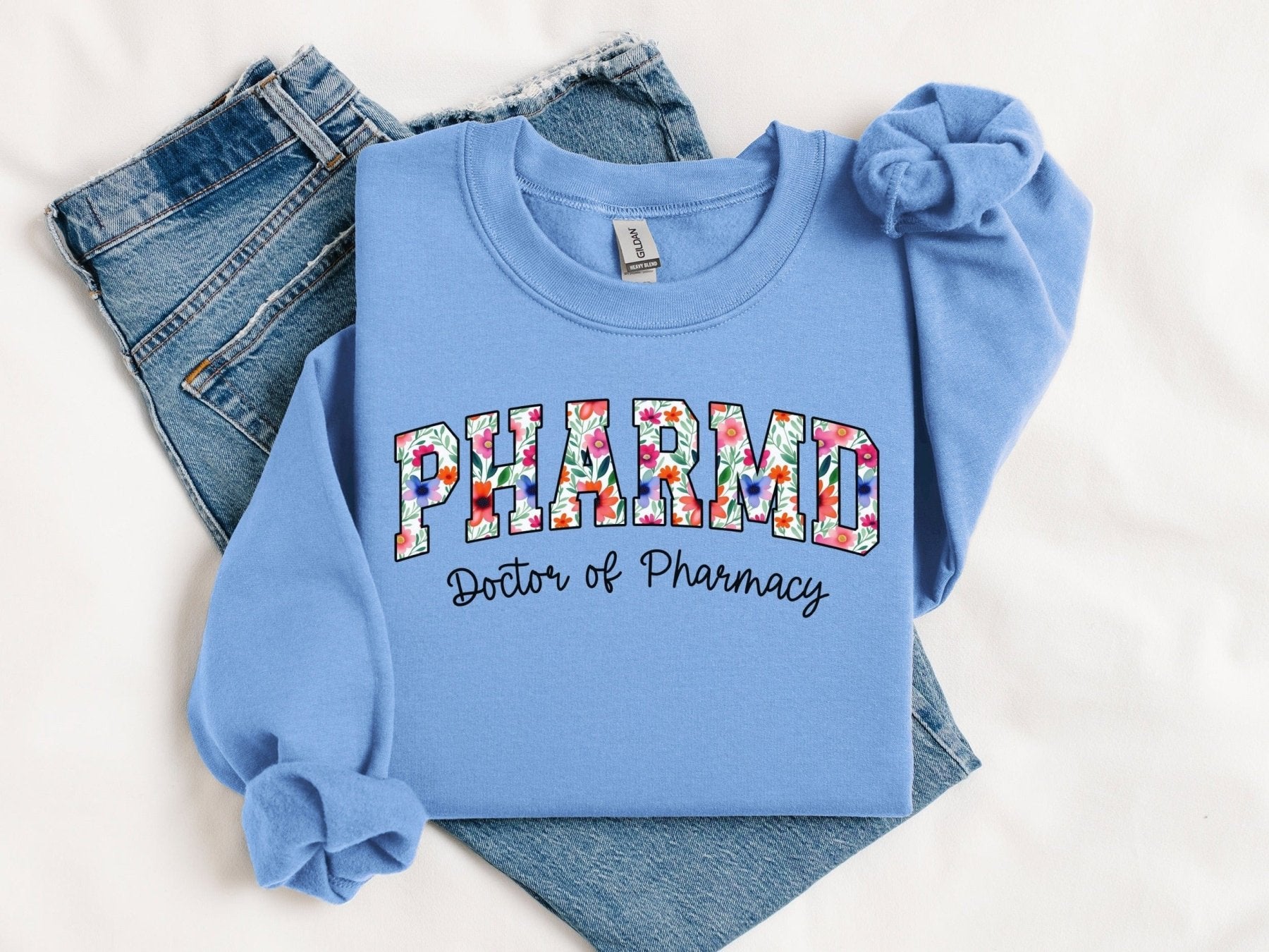 Floral PharmD Sweatshirt - Pharmacy Apparel for Pharmacists, Techs & Students