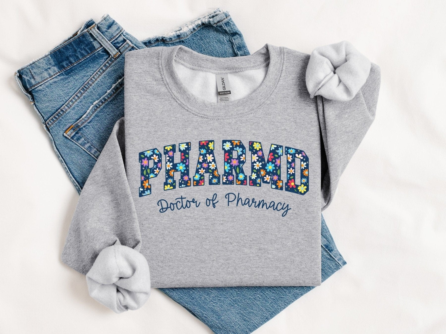 Floral PharmD Sweatshirt - Pharmacy Apparel for Pharmacists, Techs & Students