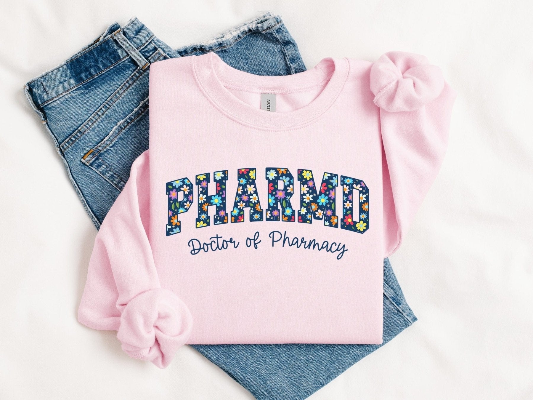 Floral PharmD Sweatshirt - Pharmacy Apparel for Pharmacists, Techs & Students