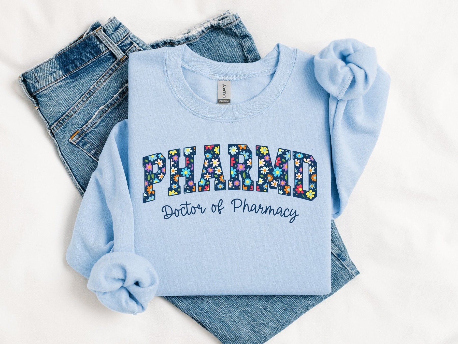 Floral PharmD Sweatshirt - Pharmacy Apparel for Pharmacists, Techs & Students