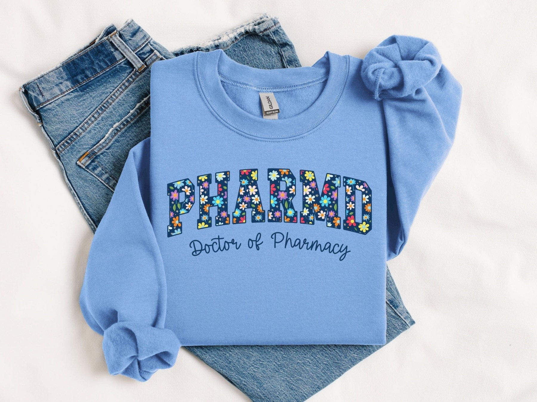 Floral PharmD Sweatshirt - Pharmacy Apparel for Pharmacists, Techs & Students