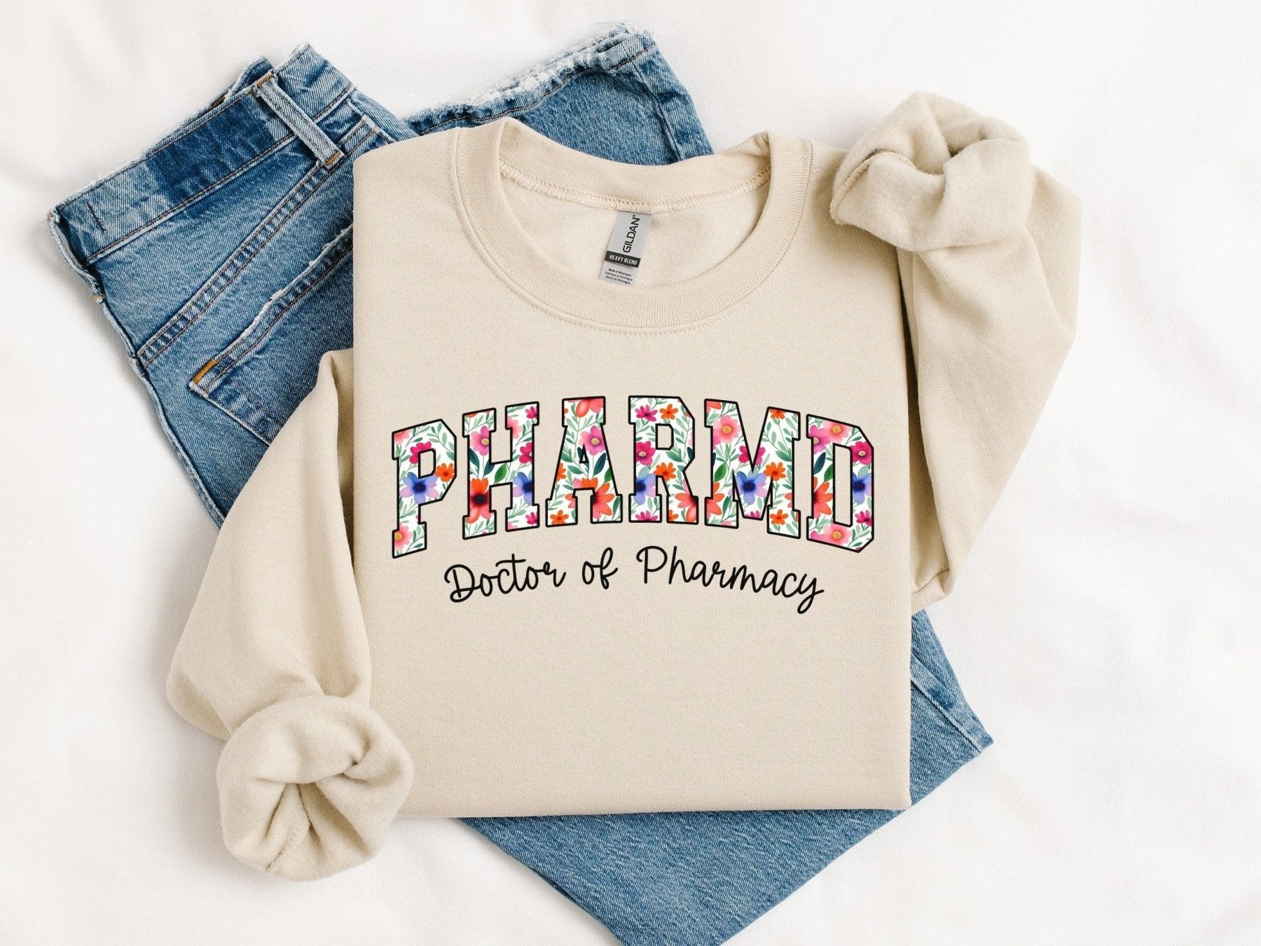 Floral PharmD Sweatshirt - Pharmacy Apparel for Pharmacists, Techs & Students