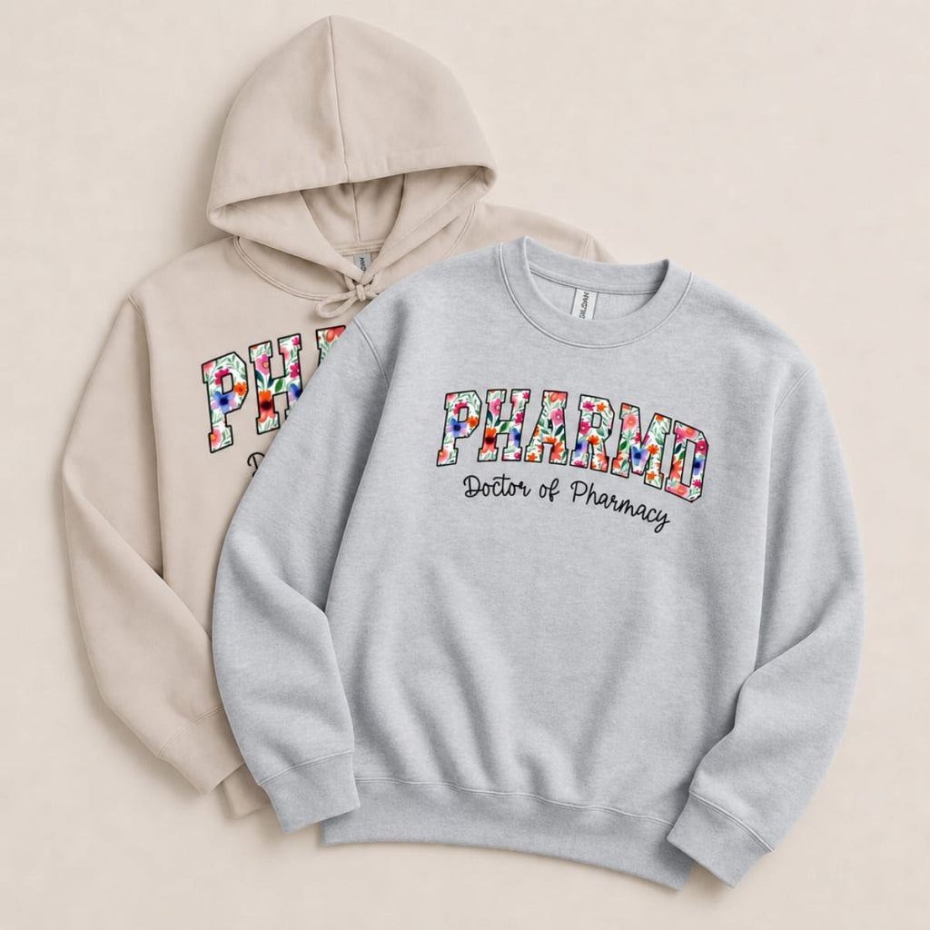 Floral PharmD v2 Sweatshirt & Hoodie - Adverse Reactions
