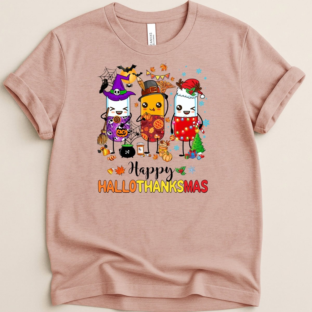 Happy HalloThanksMas Tee - Adverse Reactions