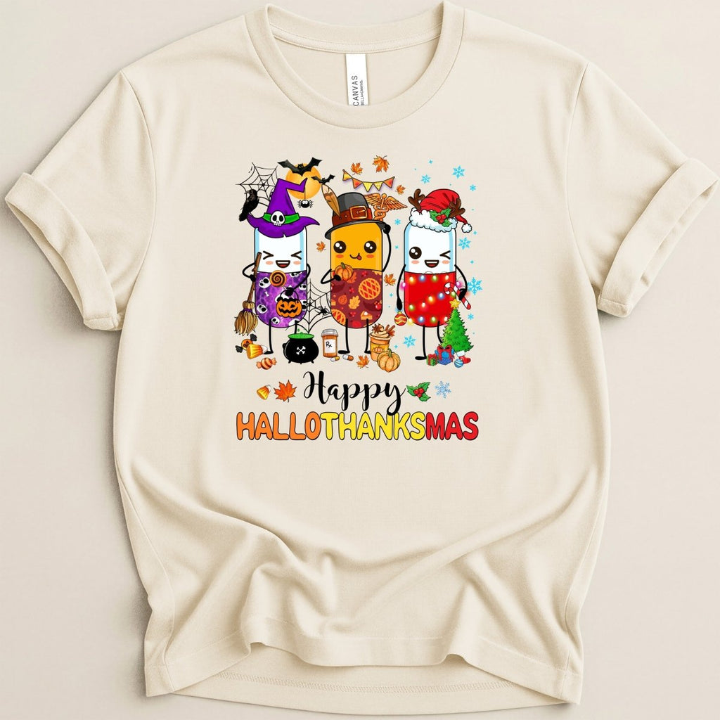 Happy HalloThanksMas Tee - Adverse Reactions