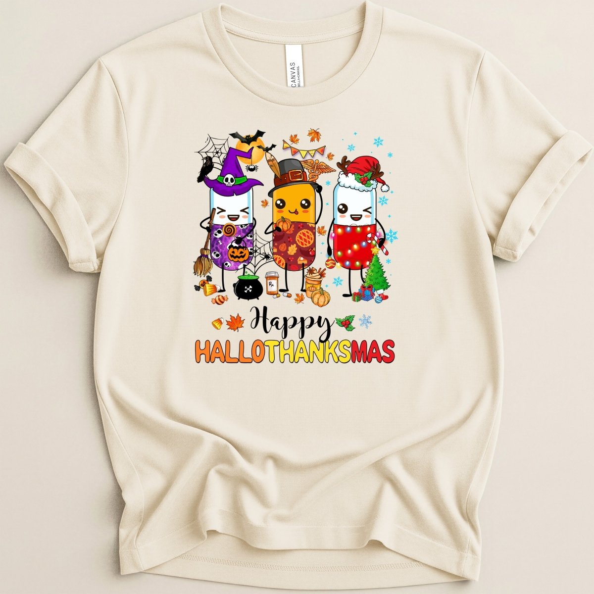 Happy HalloThanksMas Tee - Adverse Reactions