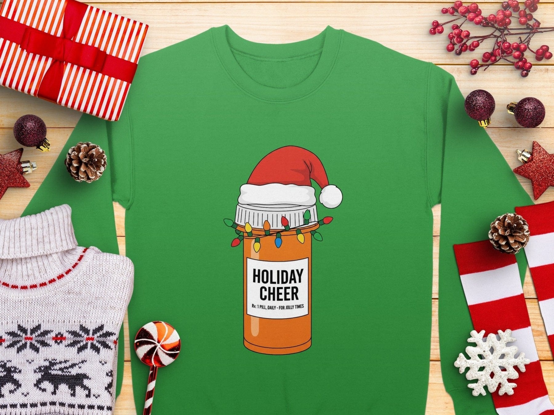 Holiday Cheer Prescription Sweatshirt - Adverse Reactions - Pharmacy Apparel for Pharmacists, Techs & Students