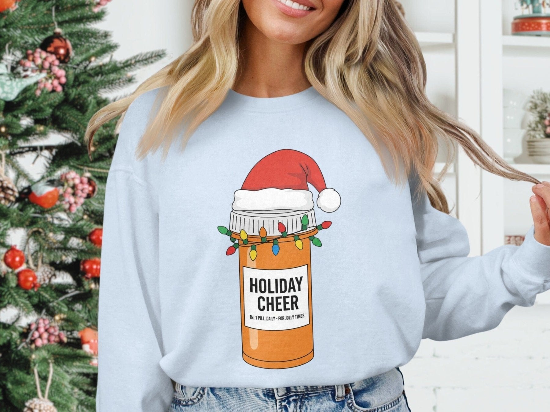 Holiday Cheer Prescription Sweatshirt - Adverse Reactions - Pharmacy Apparel for Pharmacists, Techs & Students