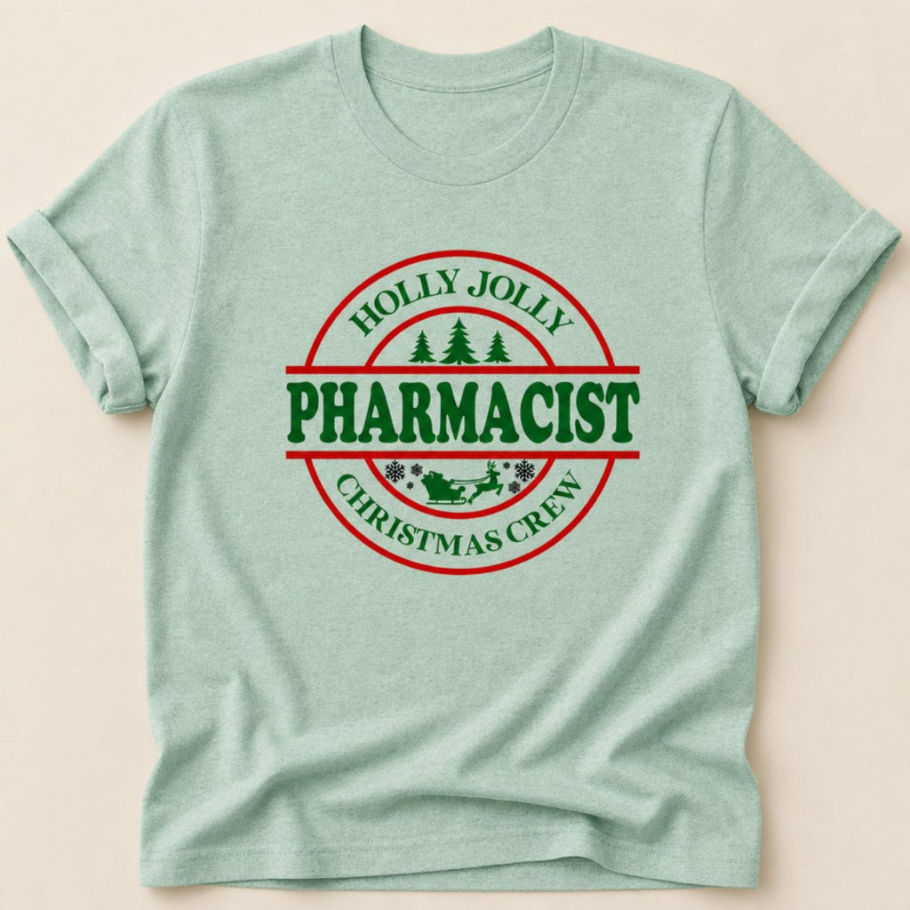 Holly Jolly Badge Pharmacist Tee - Adverse Reactions
