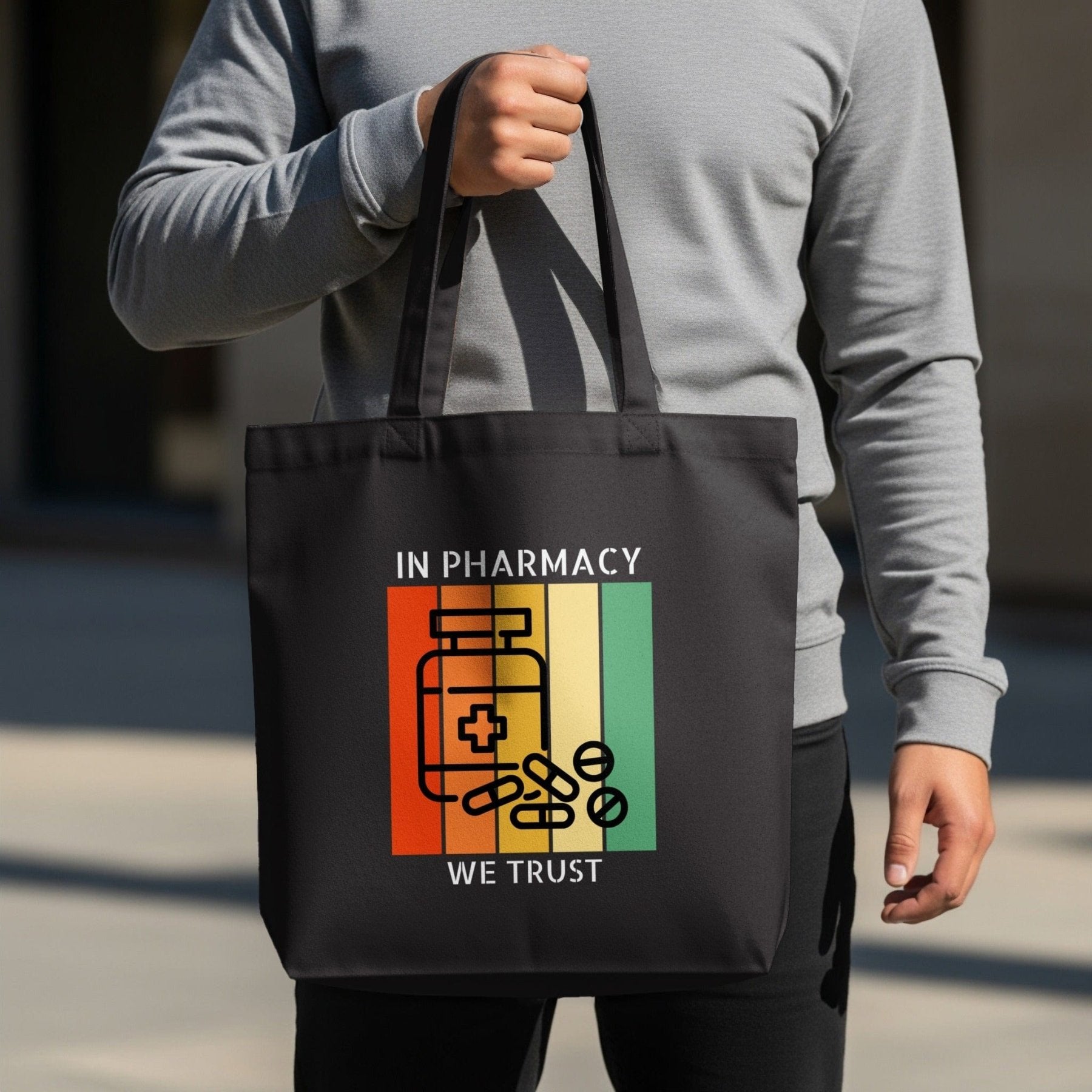 In Pharmacy We Trust Tote Bag - Adverse Reactions - Pharmacy Apparel for Pharmacists, Techs & Students