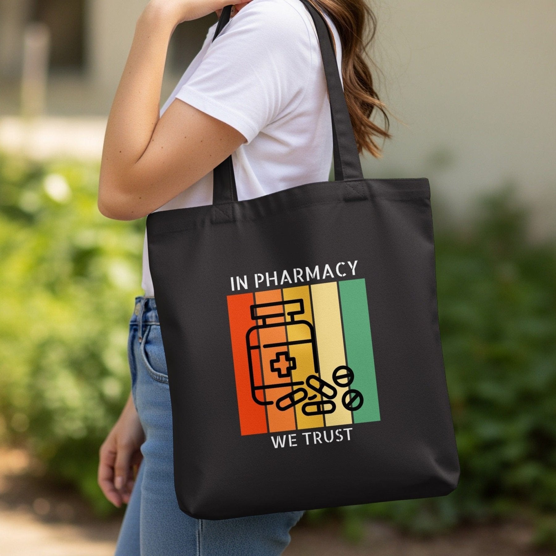 In Pharmacy We Trust Tote Bag - Adverse Reactions - Pharmacy Apparel for Pharmacists, Techs & Students