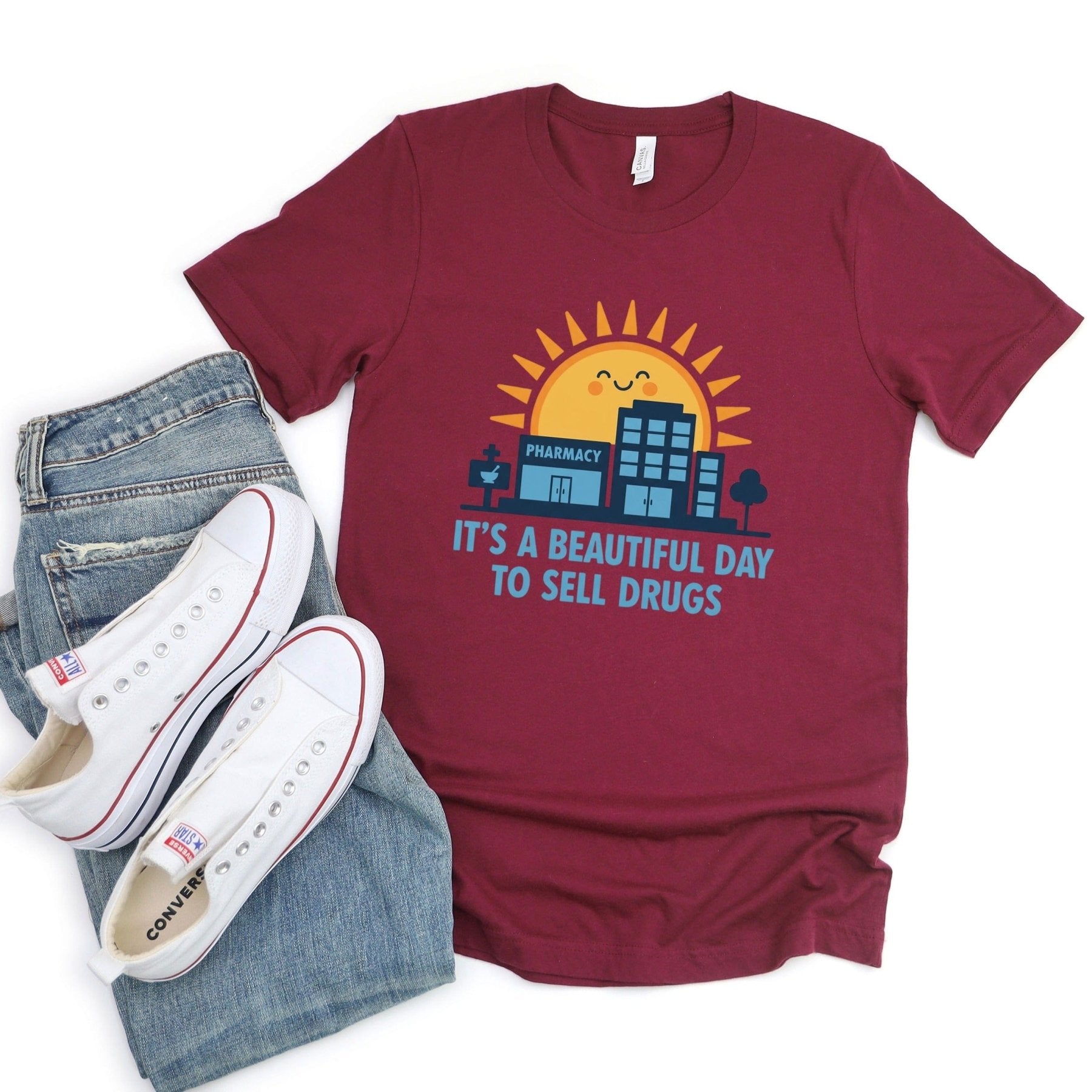 It's a Beautiful Day to Sell Drugs Tee - Adverse Reactions - Pharmacy Apparel for Pharmacists, Techs & Students