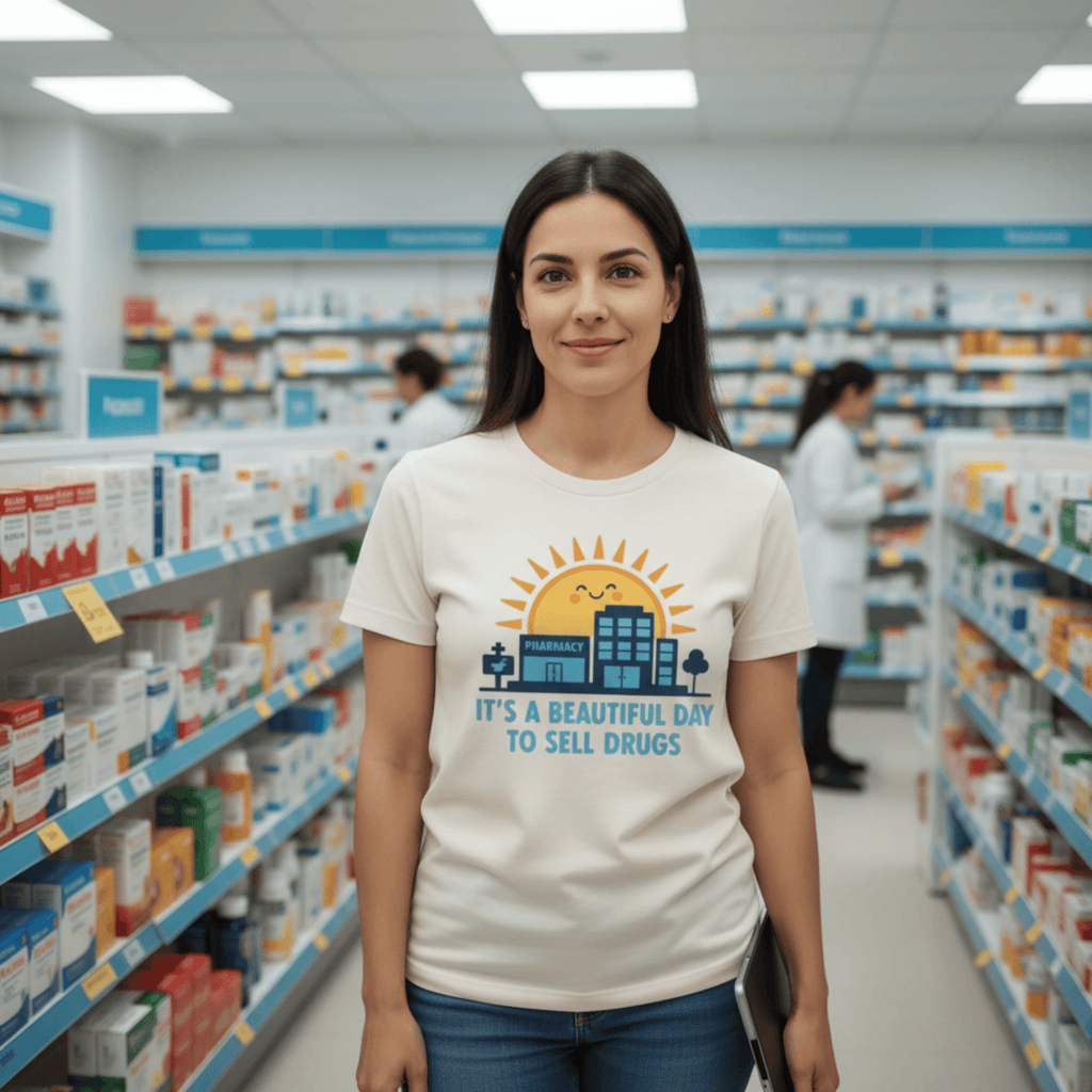 It's a Beautiful Day to Sell Drugs Tee - Adverse Reactions - Pharmacy Apparel for Pharmacists, Techs & Students