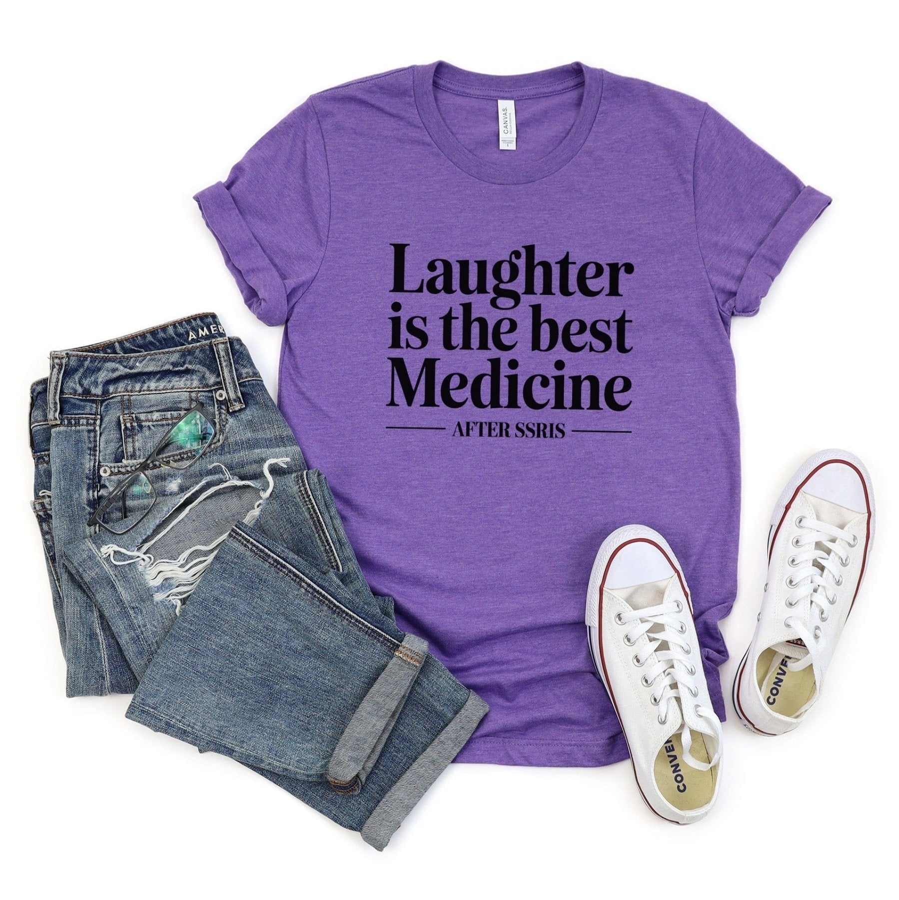 Laughter is the Best Medicine After SSRIs Tee - Adverse Reactions - Pharmacy Apparel for Pharmacists, Techs & Students