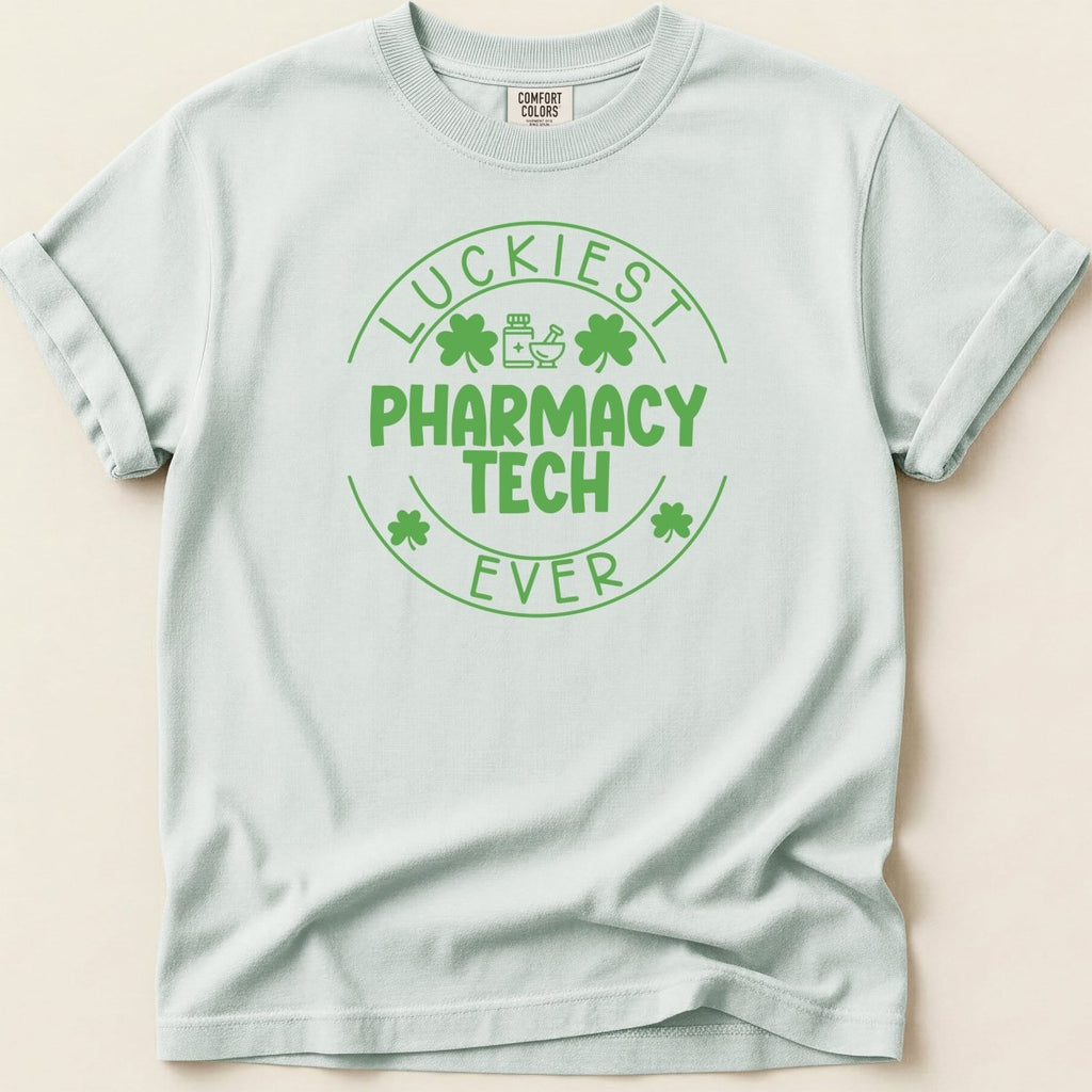 Luckiest Pharmacy Tech Ever Tee - Adverse Reactions