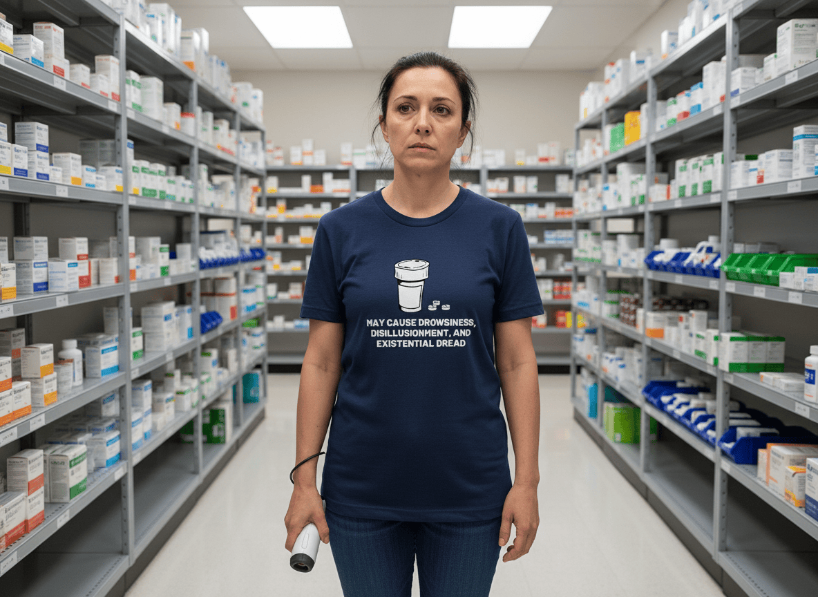 May Cause Drowsiness Tee - Adverse Reactions - Pharmacy Apparel for Pharmacists, Techs & Students