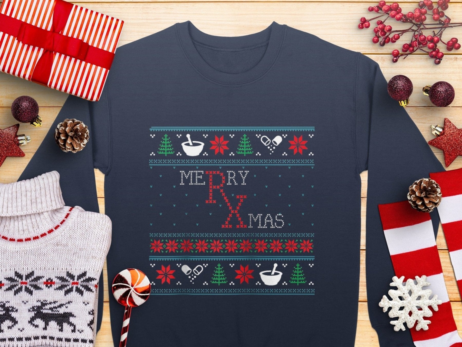 Merry Rx - Mas Sweatshirt - Adverse Reactions - Pharmacy Apparel for Pharmacists, Techs & Students