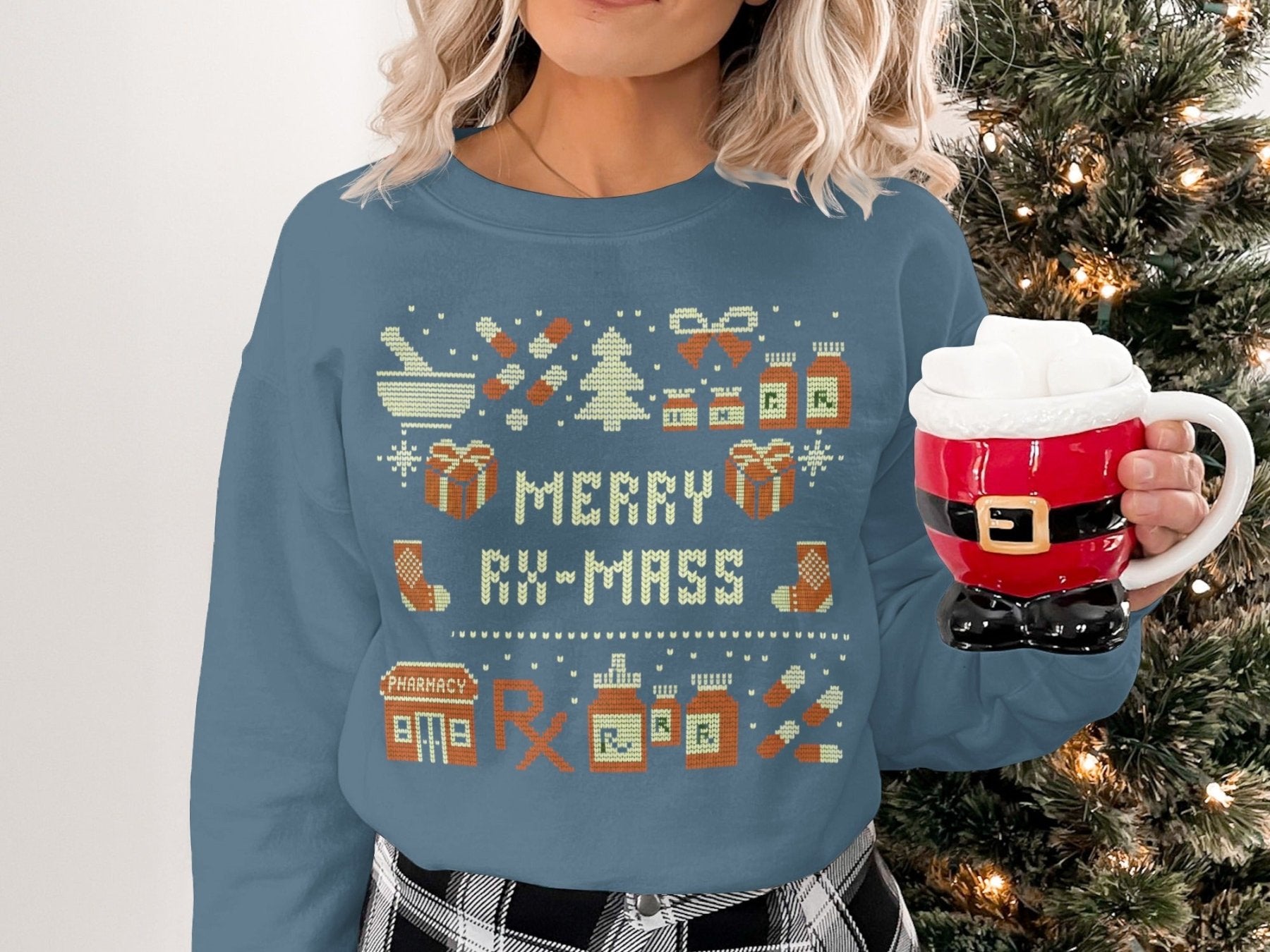 Merry Rx - Mas Sweatshirt - Pharmacy Apparel for Pharmacists, Techs & Students