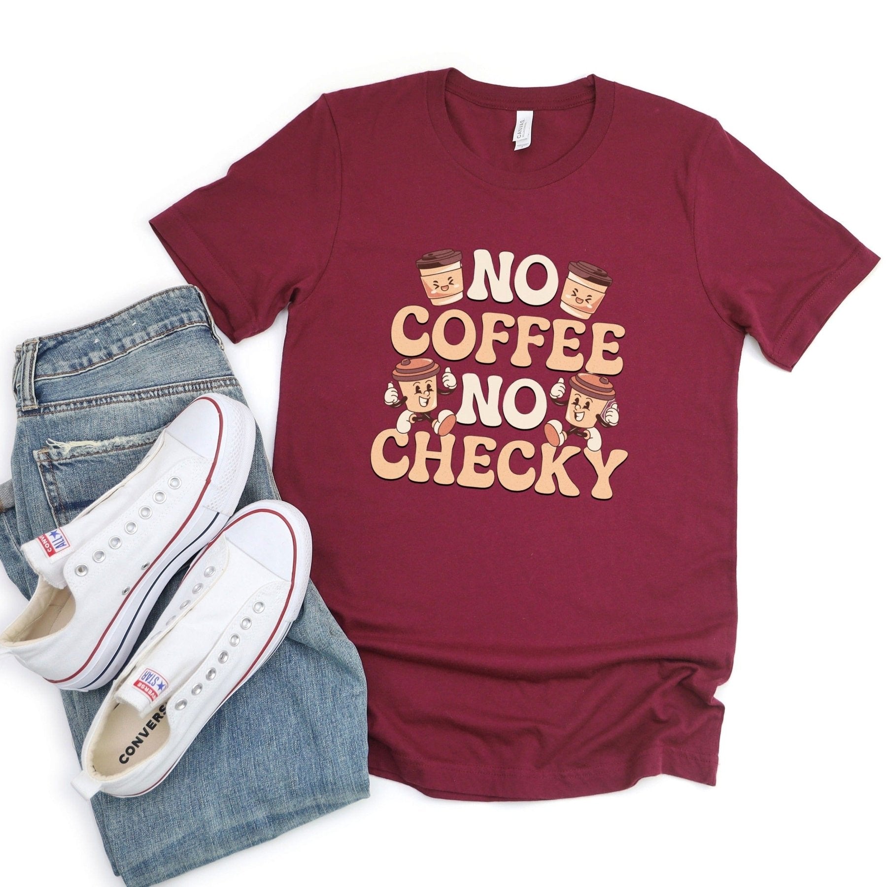 No Coffee No Checky Tee - Adverse Reactions - Pharmacy Apparel for Pharmacists, Techs & Students