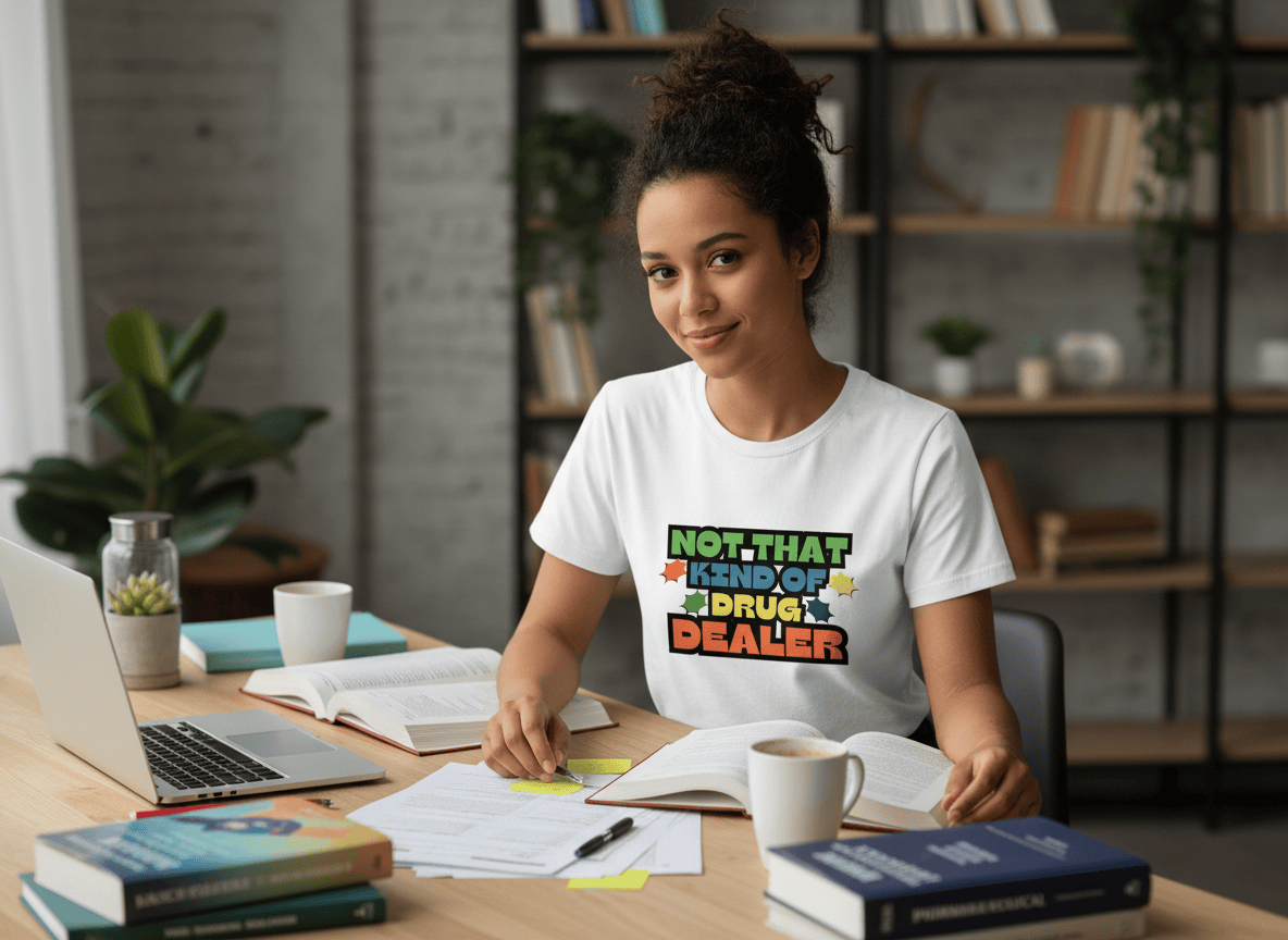 Not That Kind of Drug Dealer Tee - Adverse Reactions - Pharmacy Apparel for Pharmacists, Techs & Students
