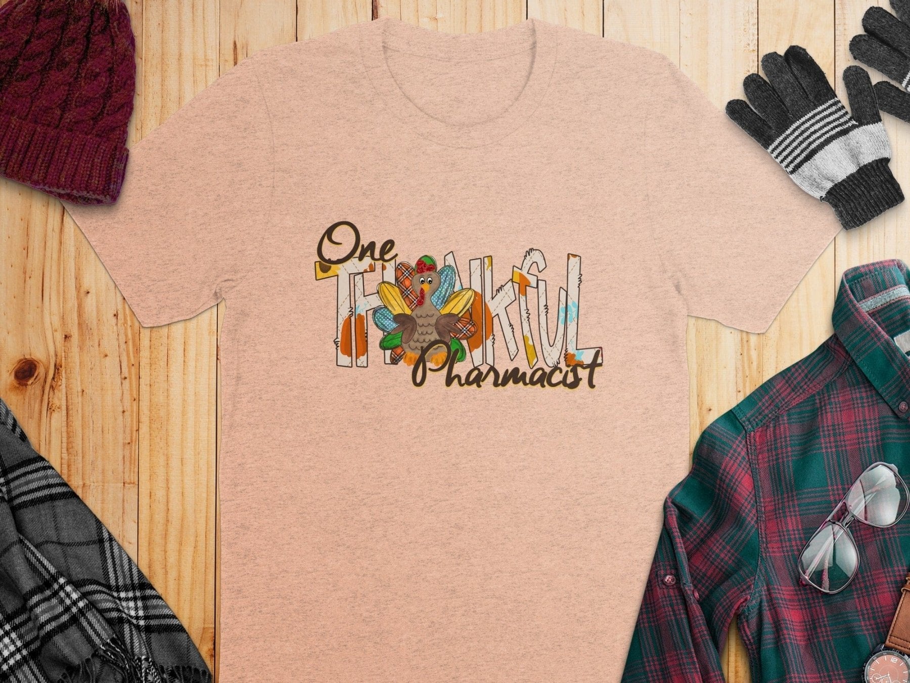 One Thankful Pharmacist Tee - Adverse Reactions - Pharmacy Apparel for Pharmacists, Techs & Students