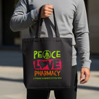 Peace Love Pharmacy Tote Bag - Adverse Reactions - Pharmacy Apparel for Pharmacists, Techs & Students