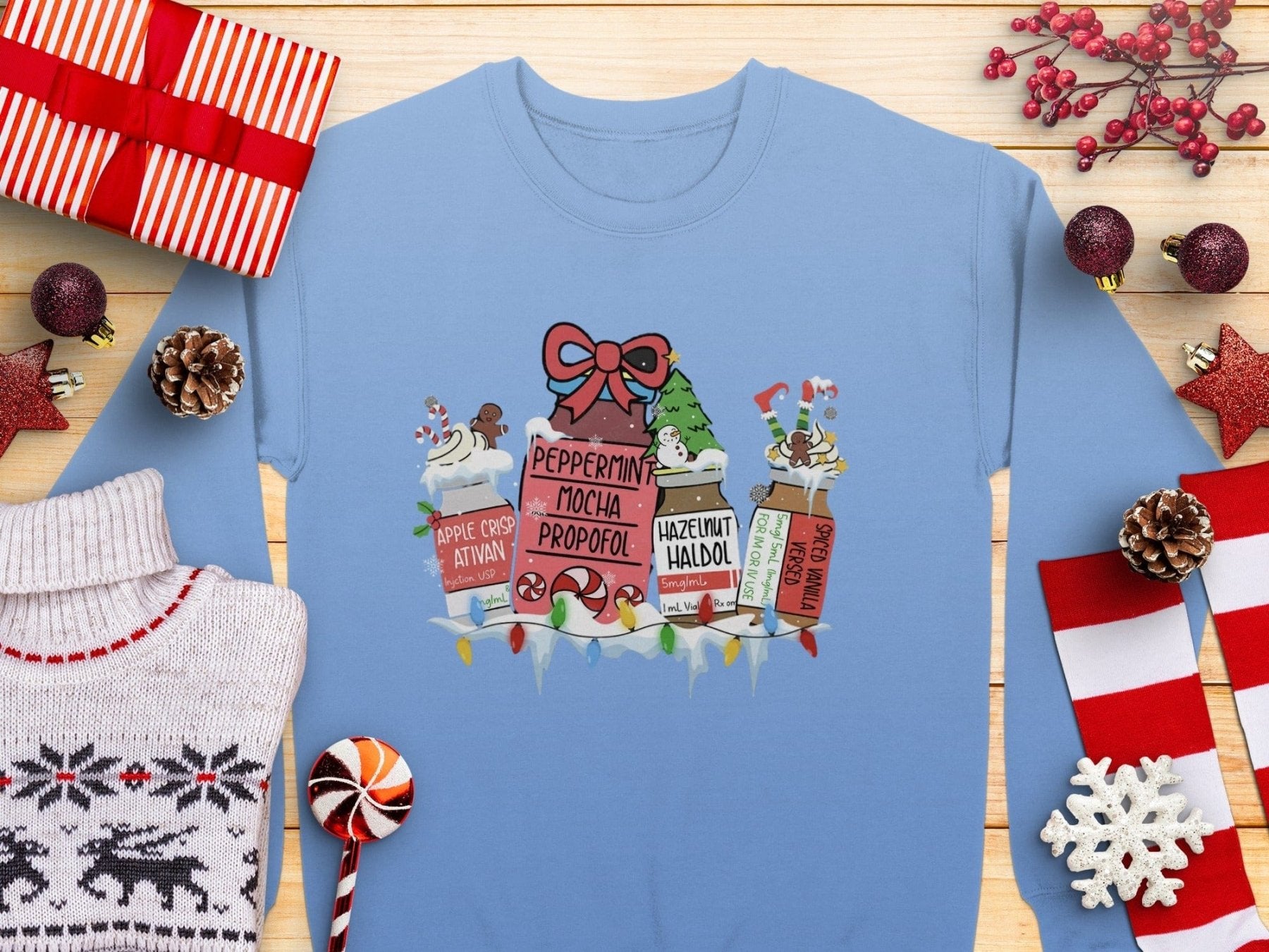Peppermint Mocha Propofol Christmas Sweatshirt - Pharmacy Apparel for Pharmacists, Techs & Students