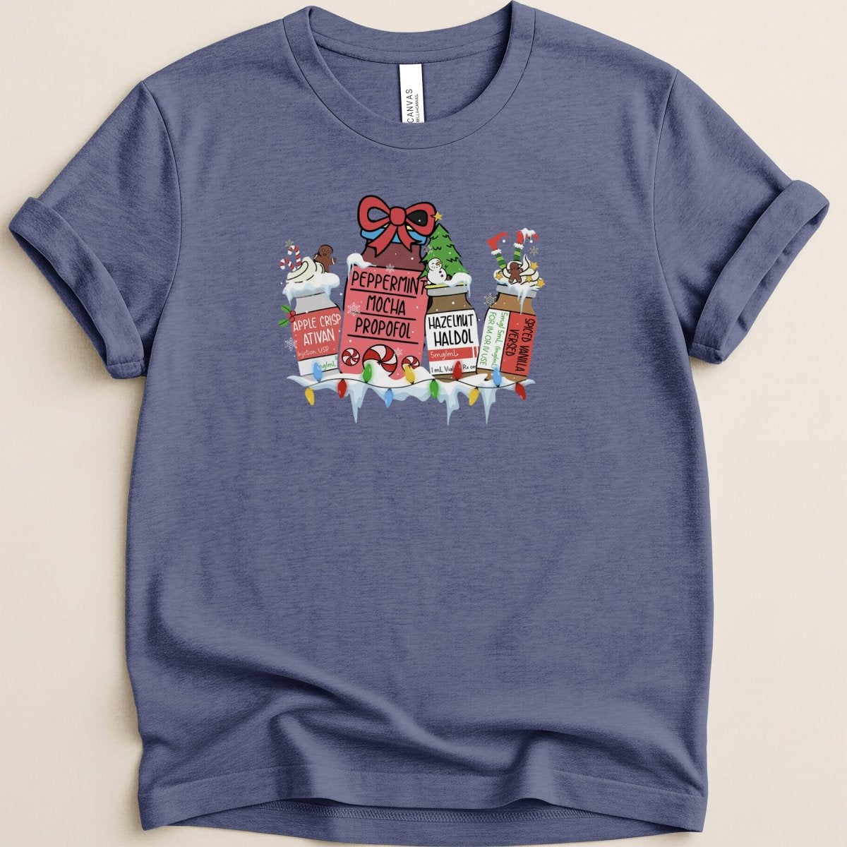 Peppermint Mocha Propofol Pharmacist Christmas Tee - Adverse Reactions
