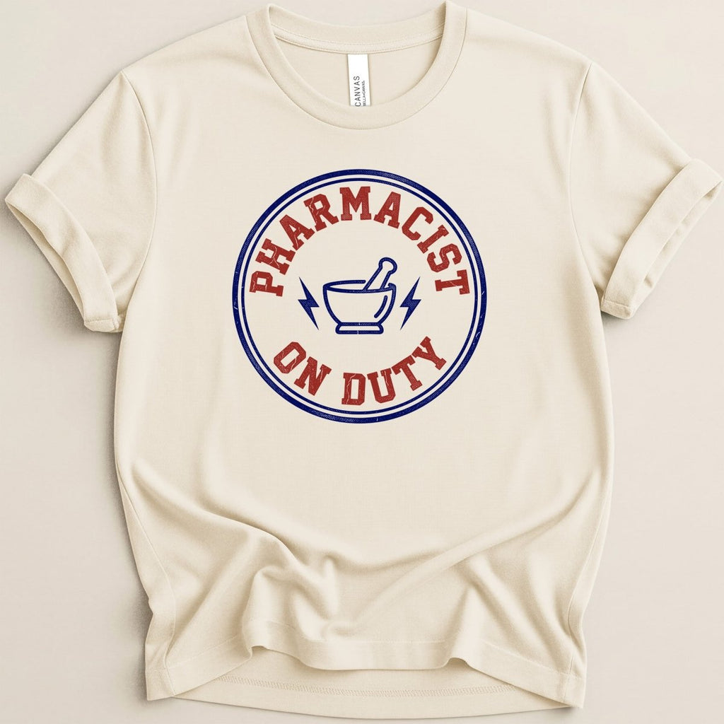 Pharmacist On Duty Badge Tee - Adverse Reactions