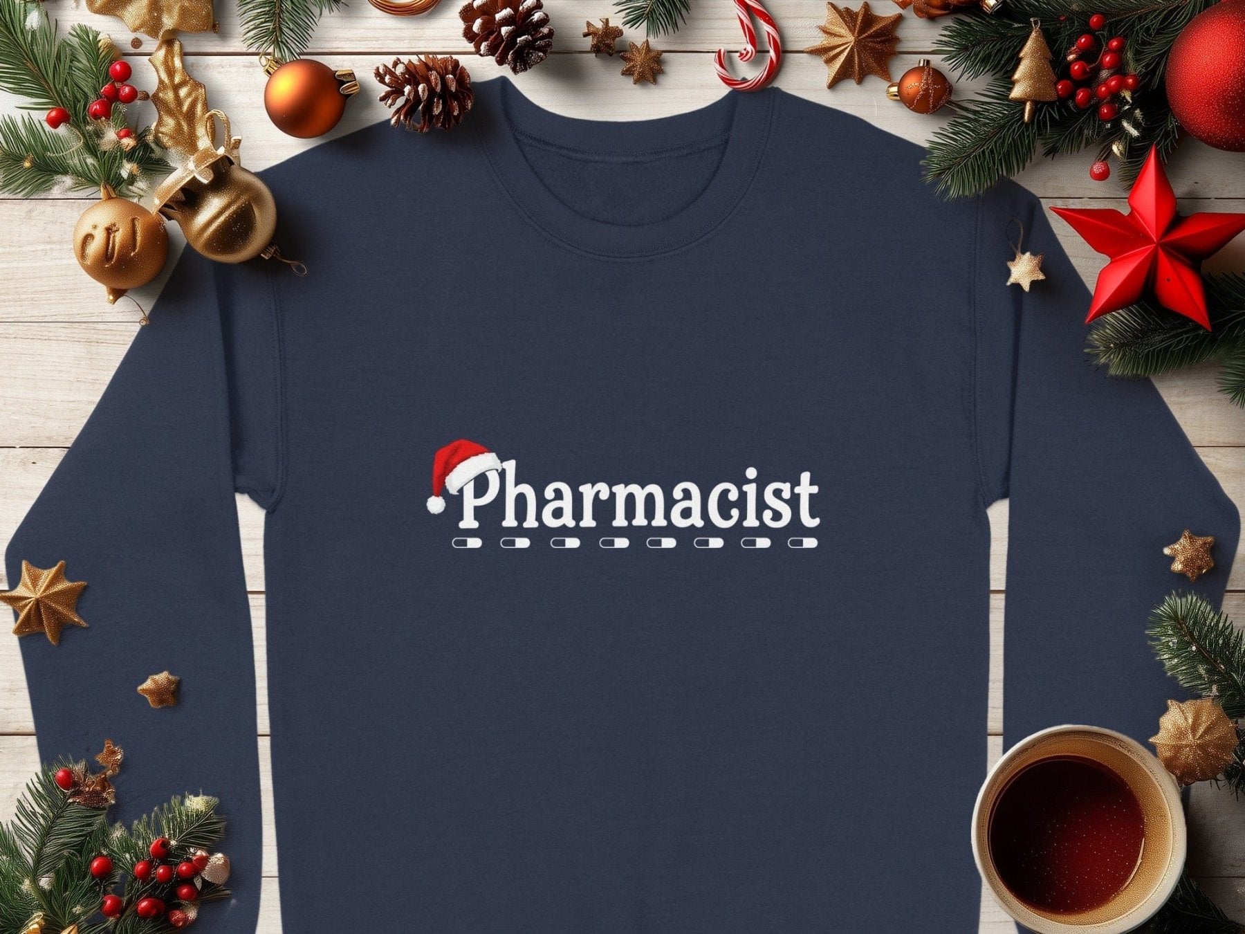 Pharmacist Santa Hat Sweatshirt - Adverse Reactions - Pharmacy Apparel for Pharmacists, Techs & Students