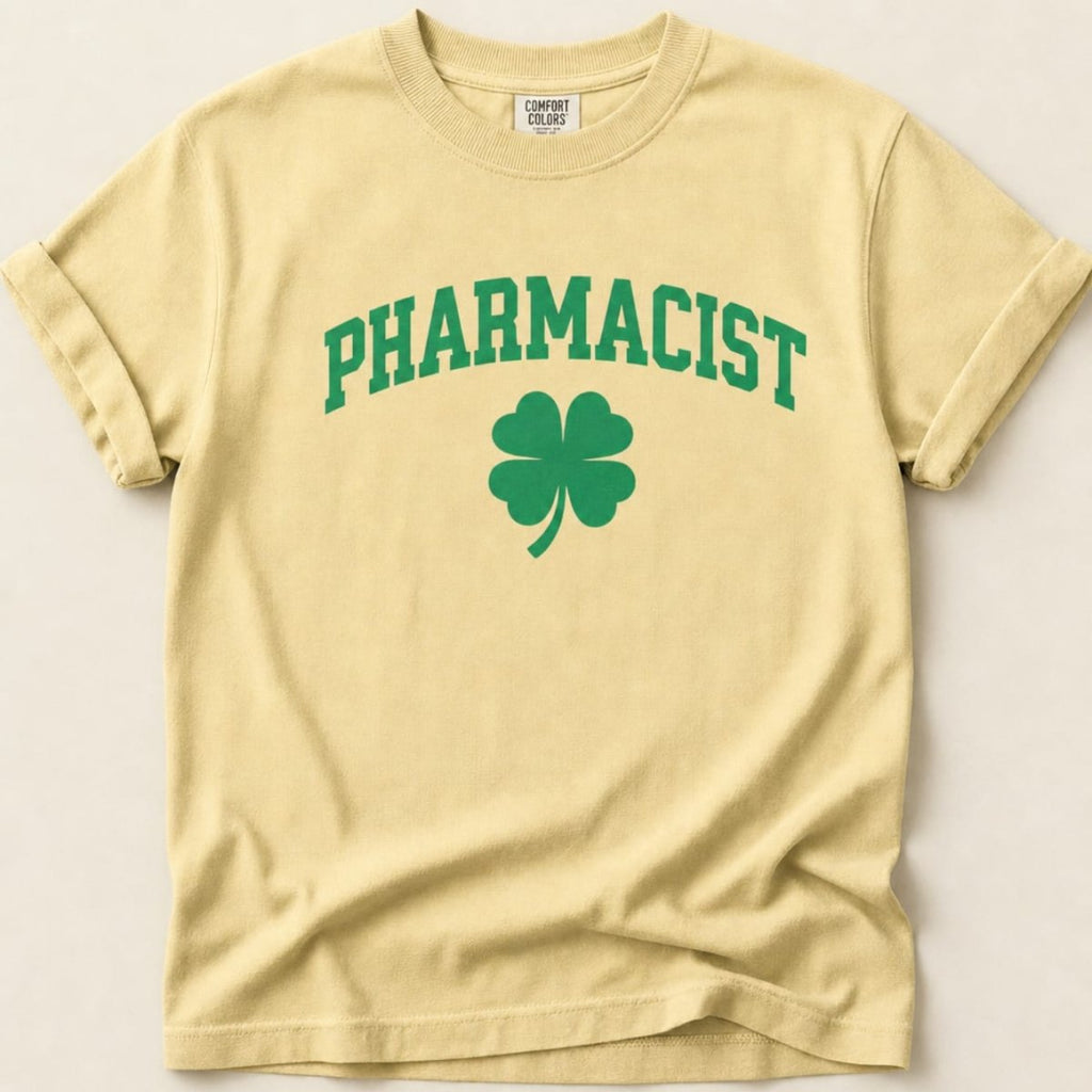 Pharmacist Shamrock (Green Text) Tee - Adverse Reactions